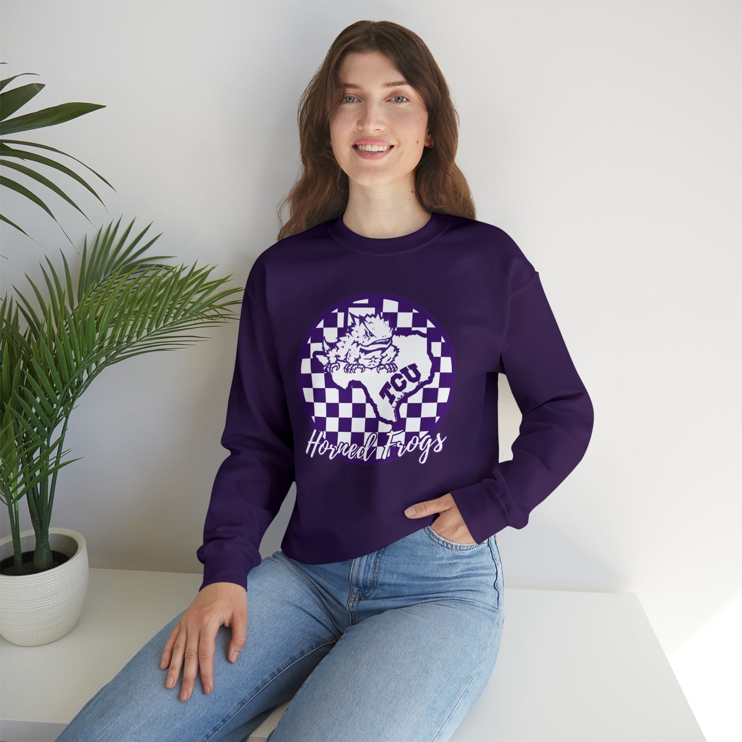 TCU Horned Frogs Checkered Sweatshirt