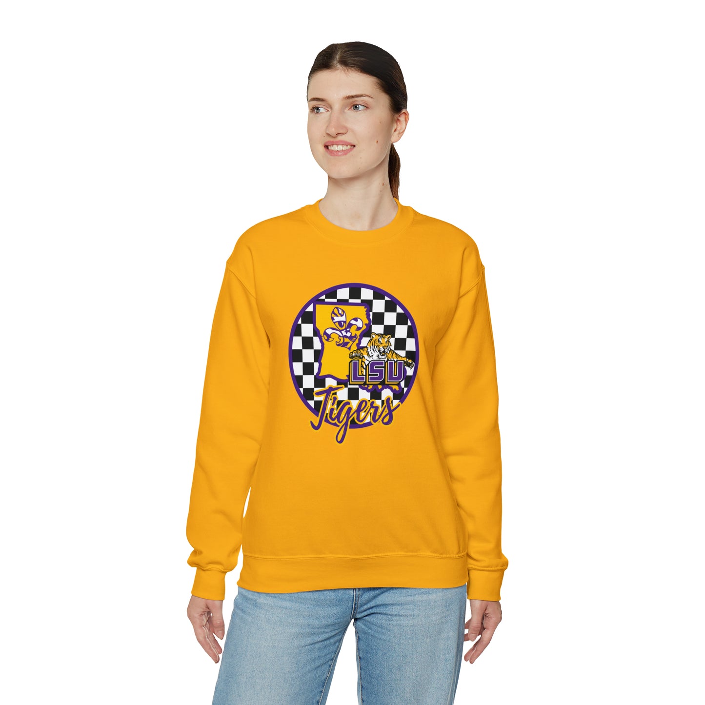 LSU Tigers Checkered Sweatshirt