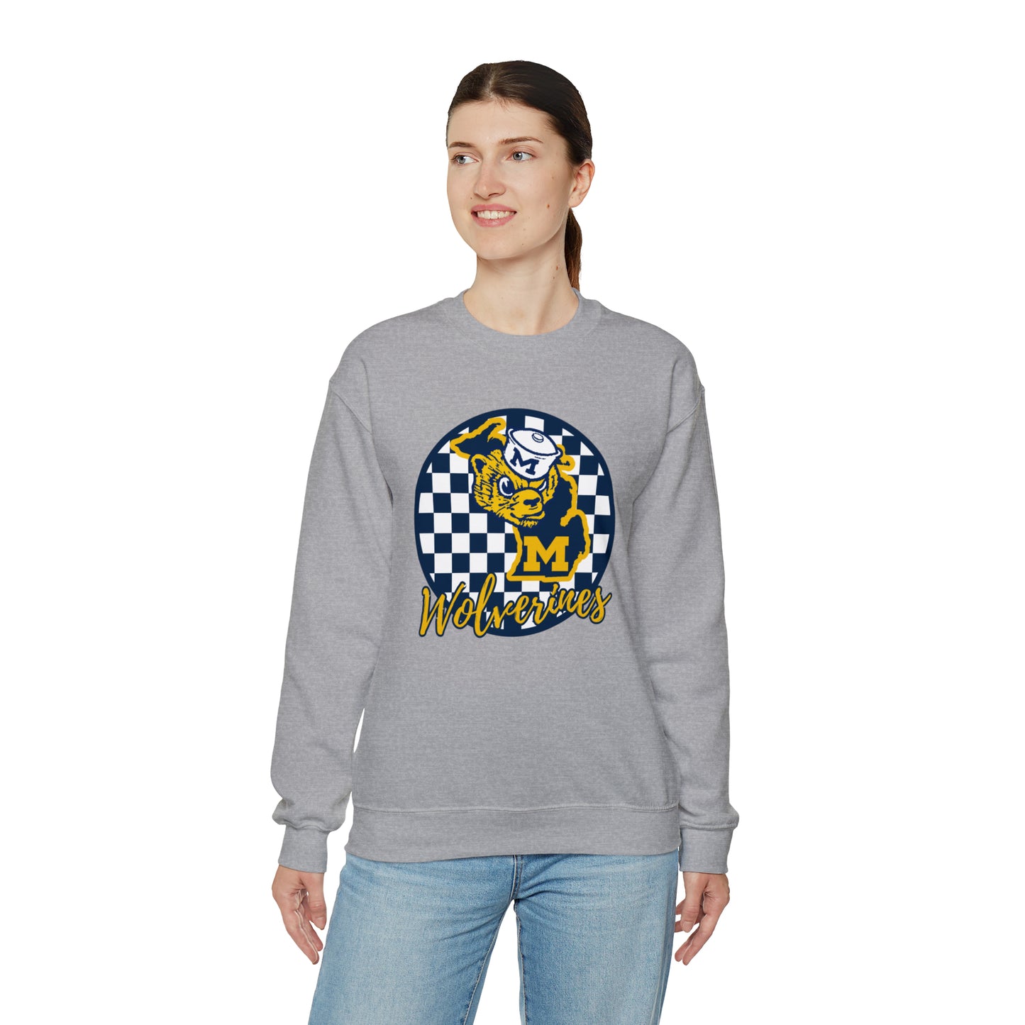 Michigan Wolverines Checkered Sweatshirt