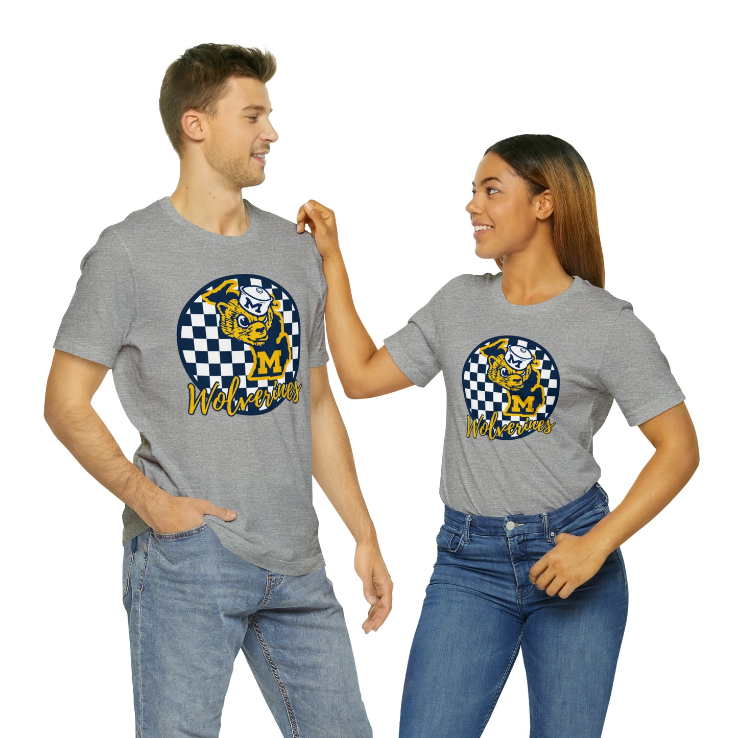 Michigan Wolverines Checkered Circle