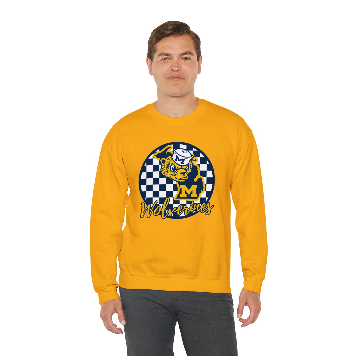 Michigan Wolverines Checkered Sweatshirt