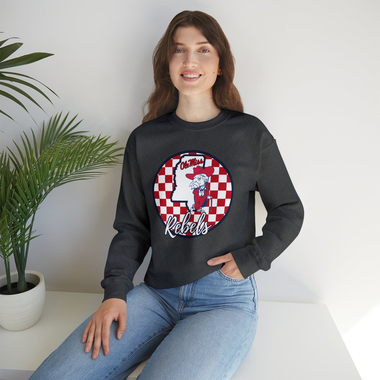 Ole Miss Rebels Checkered Sweatshirt