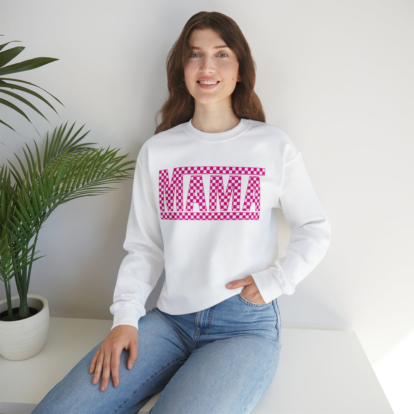 Mama Checkered Sweatshirt