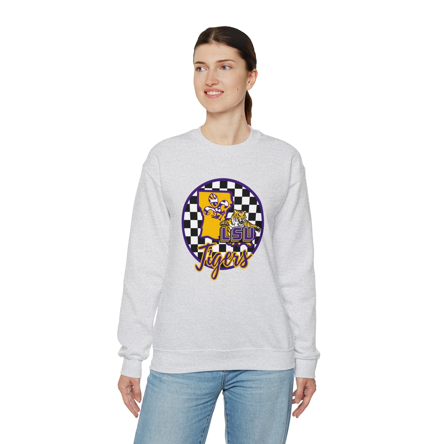 LSU Tigers Checkered Sweatshirt