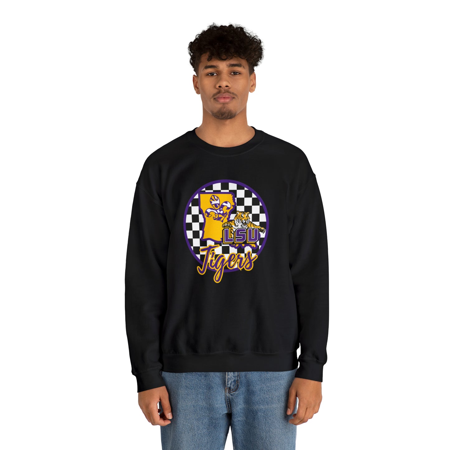 LSU Tigers Checkered Sweatshirt