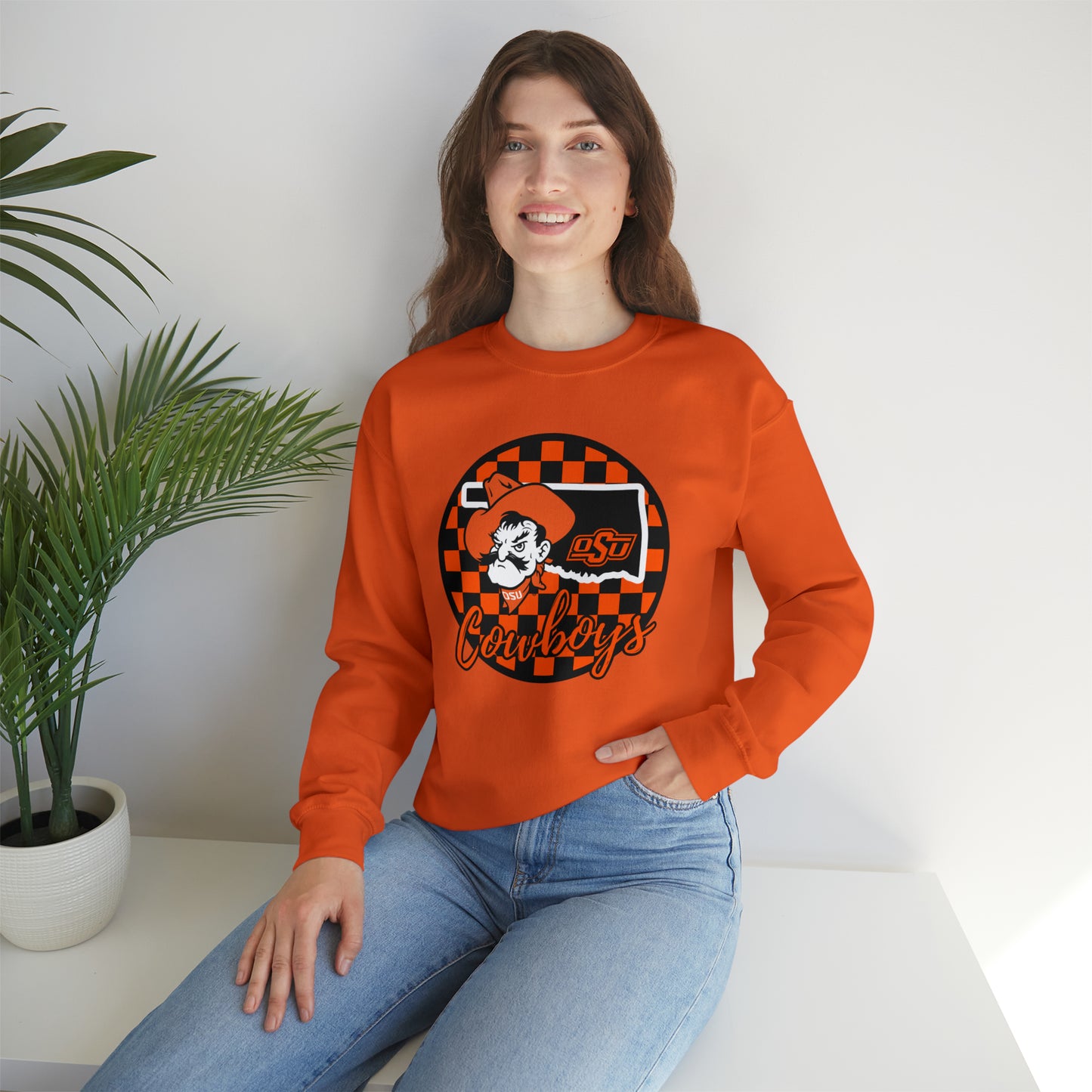 OSU Cowboys Checkered Sweatshirt