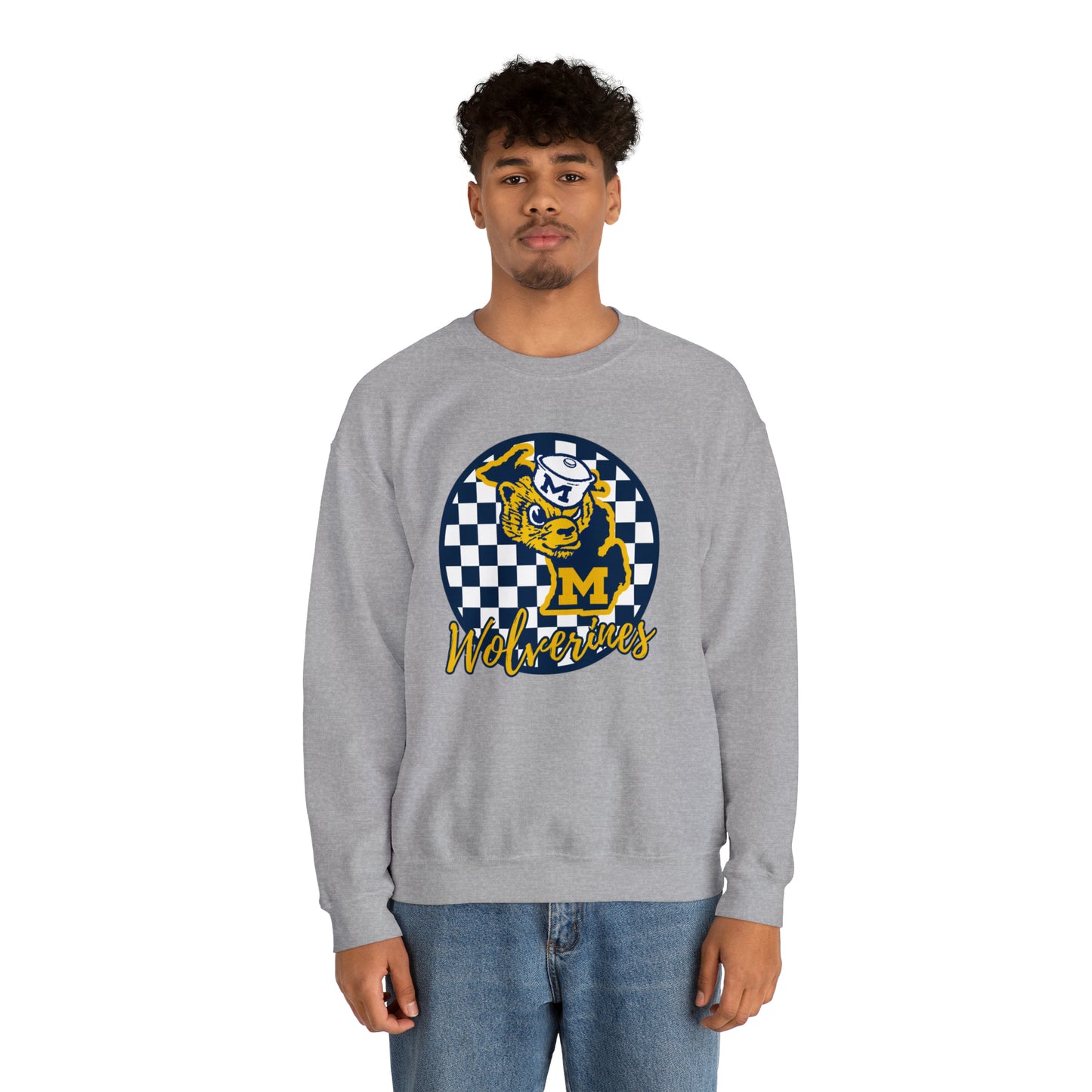 Michigan Wolverines Checkered Sweatshirt