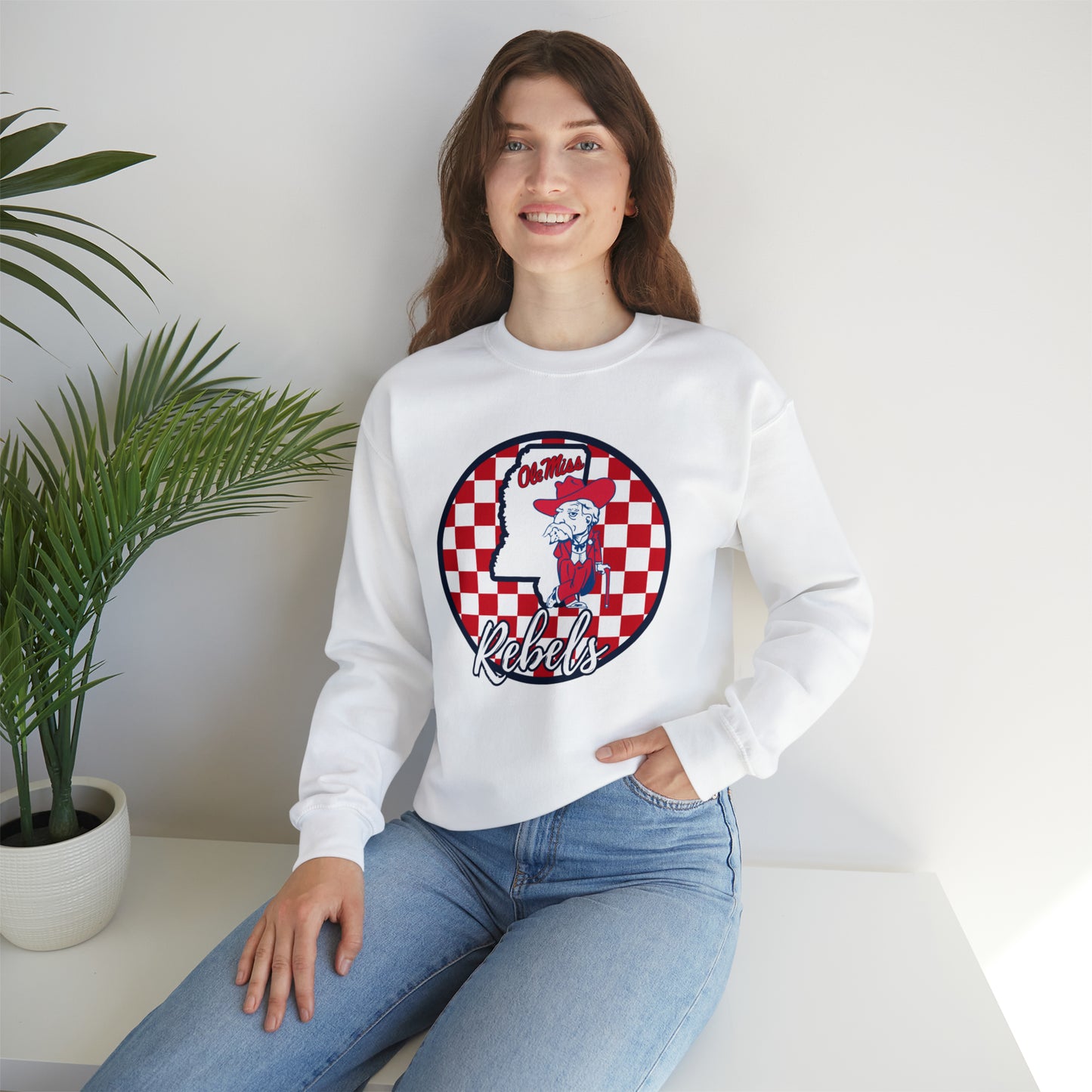 Ole Miss Rebels Checkered Sweatshirt