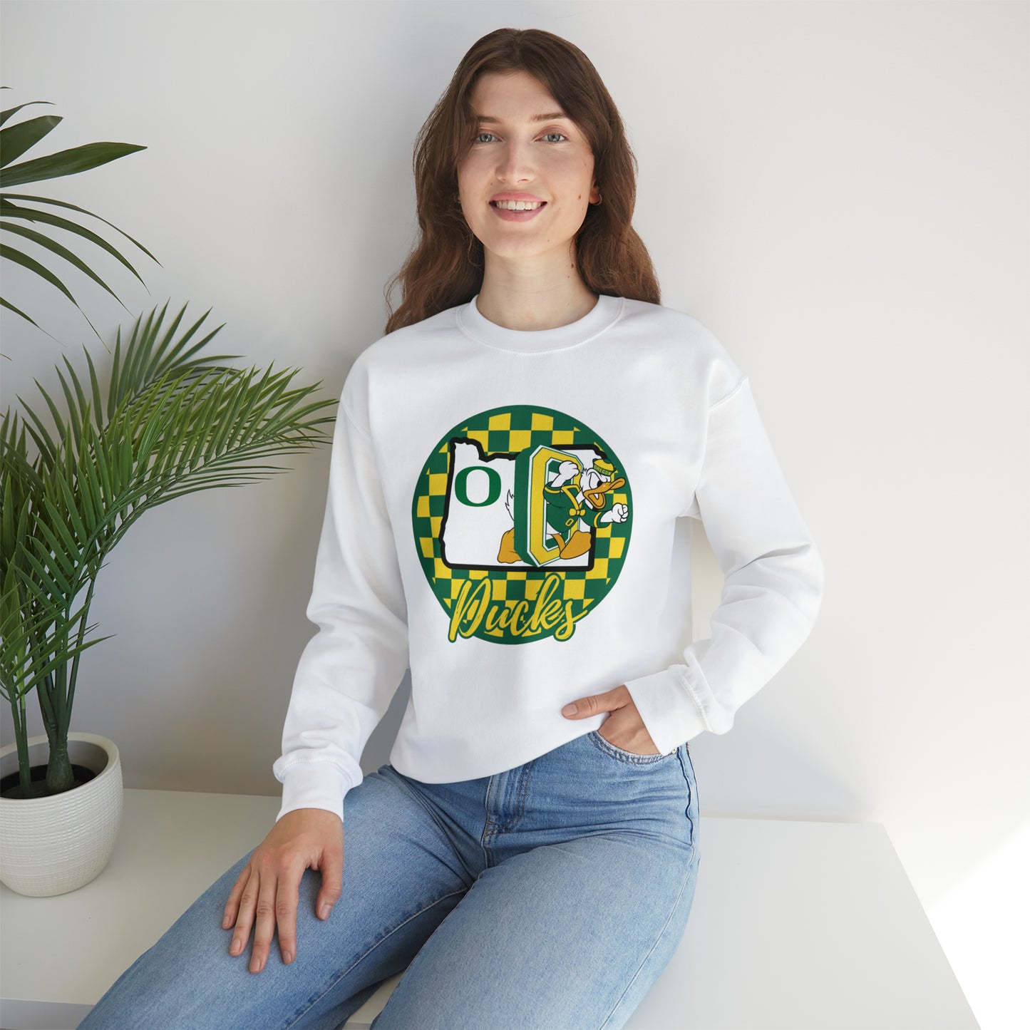 Oregon Ducks Checkered Sweatshirt