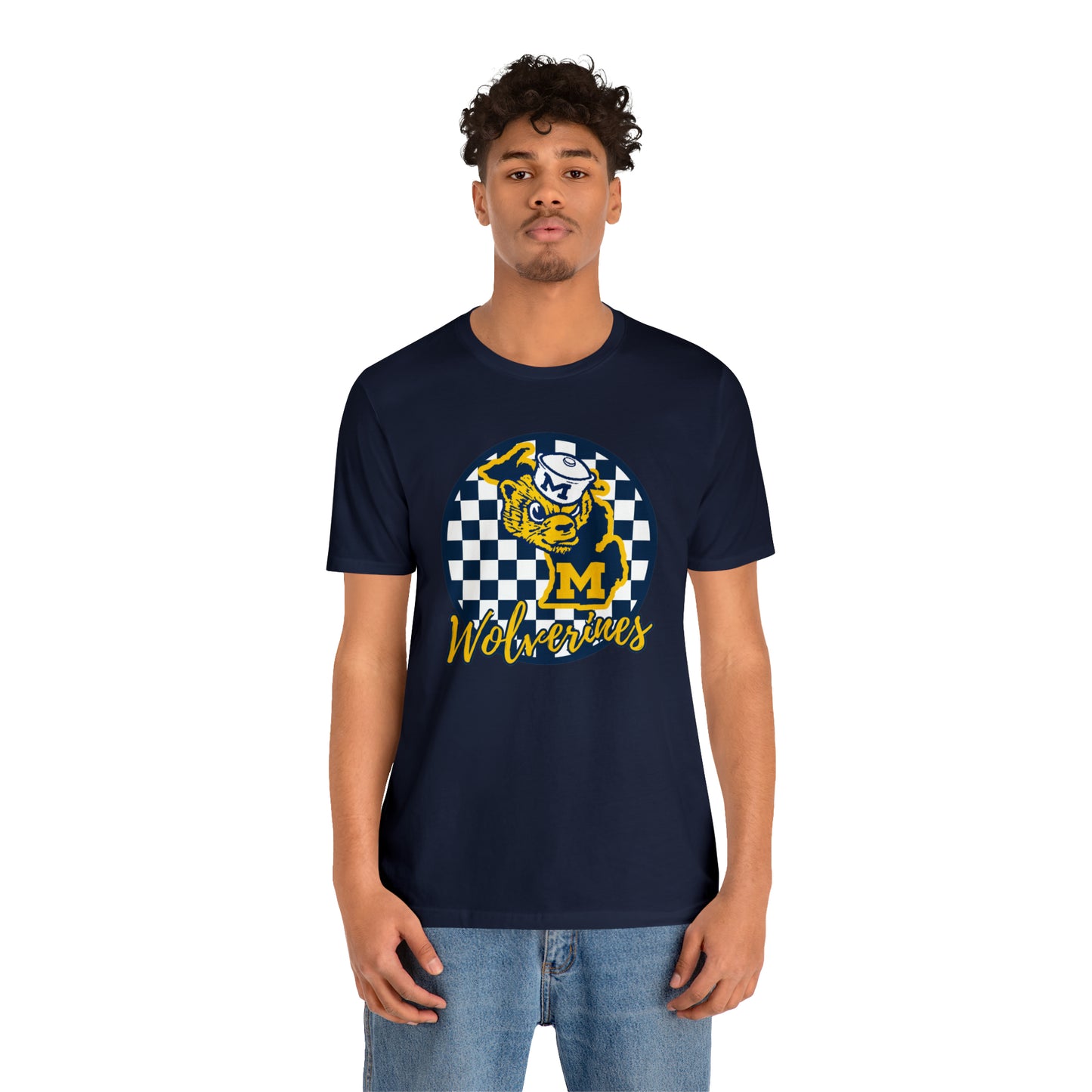 Michigan Wolverines Checkered Circle