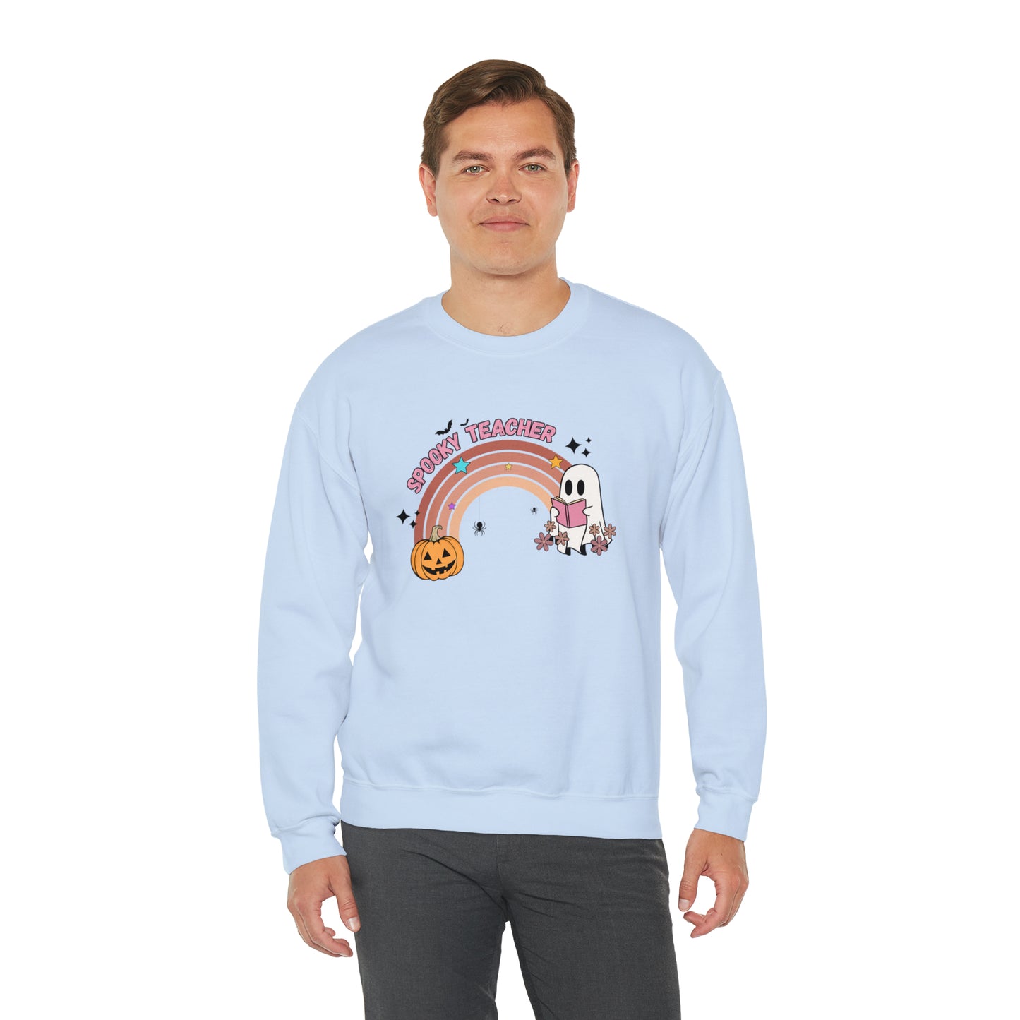 Spooky Teacher Halloween Rainbow Sweatshirt