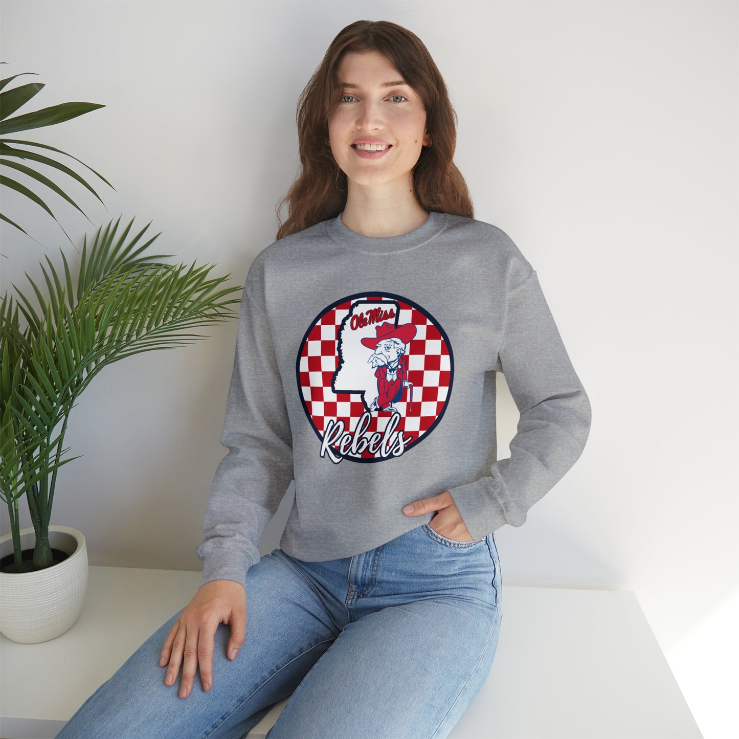 Ole Miss Rebels Checkered Sweatshirt