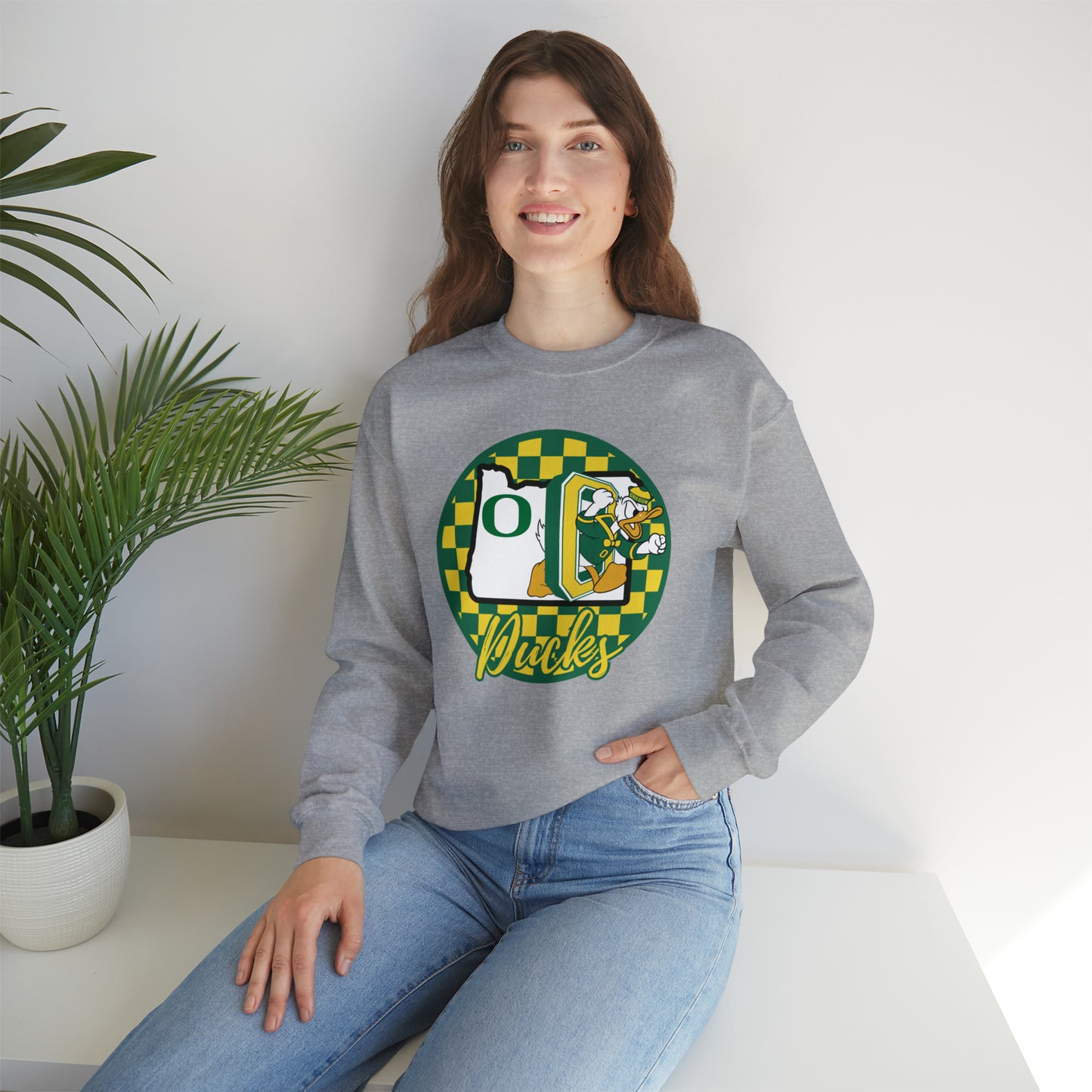 Oregon Ducks Checkered Sweatshirt