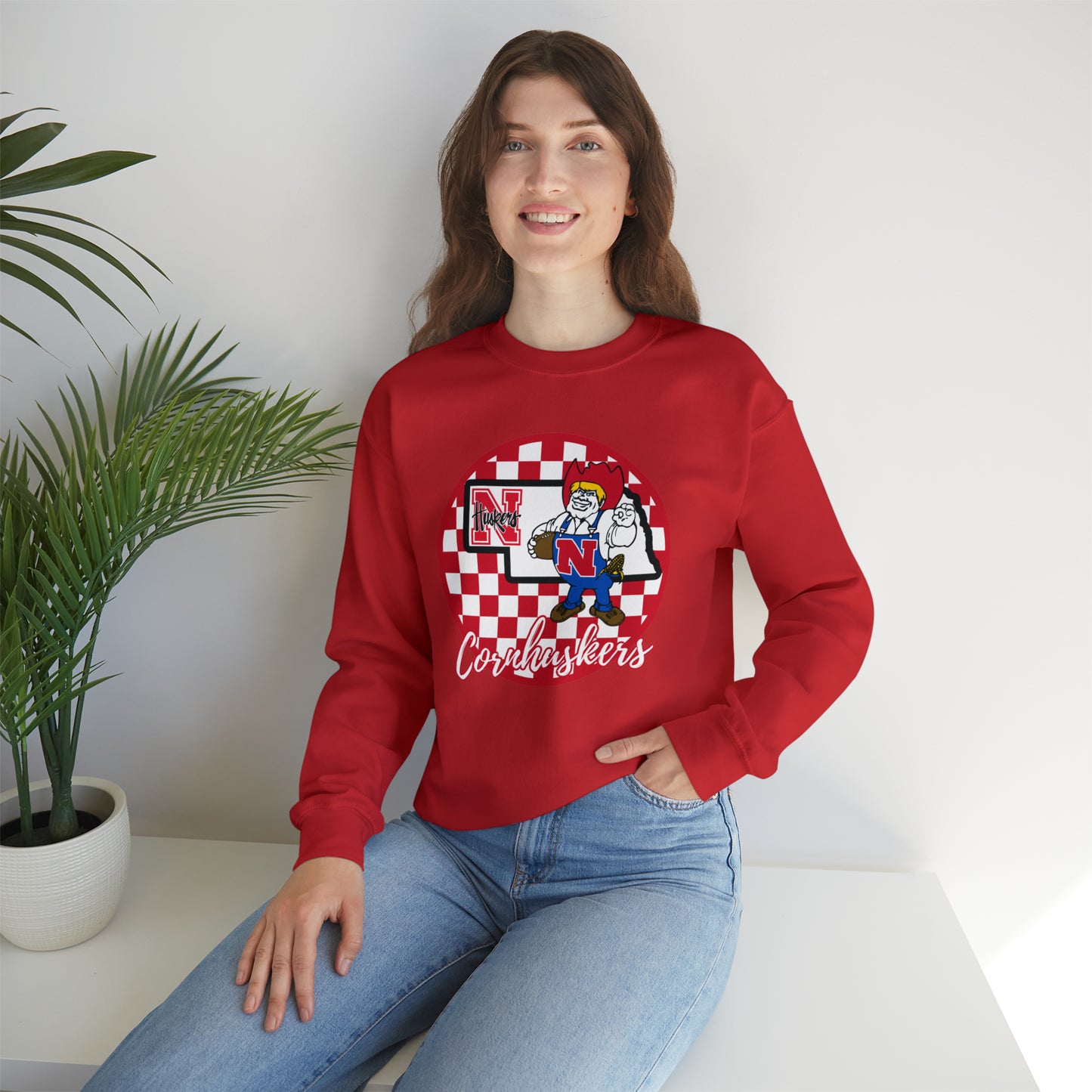 Nebraska Cornhuskers Checkered Sweatshirt