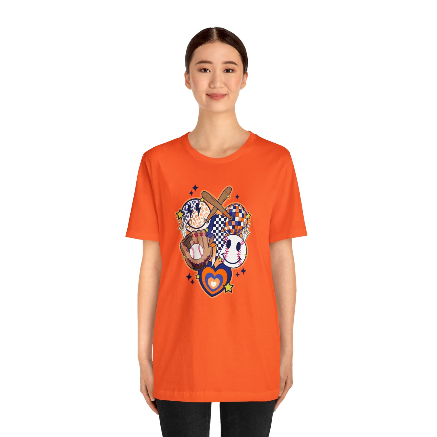 Orange and Navy Retro Baseball