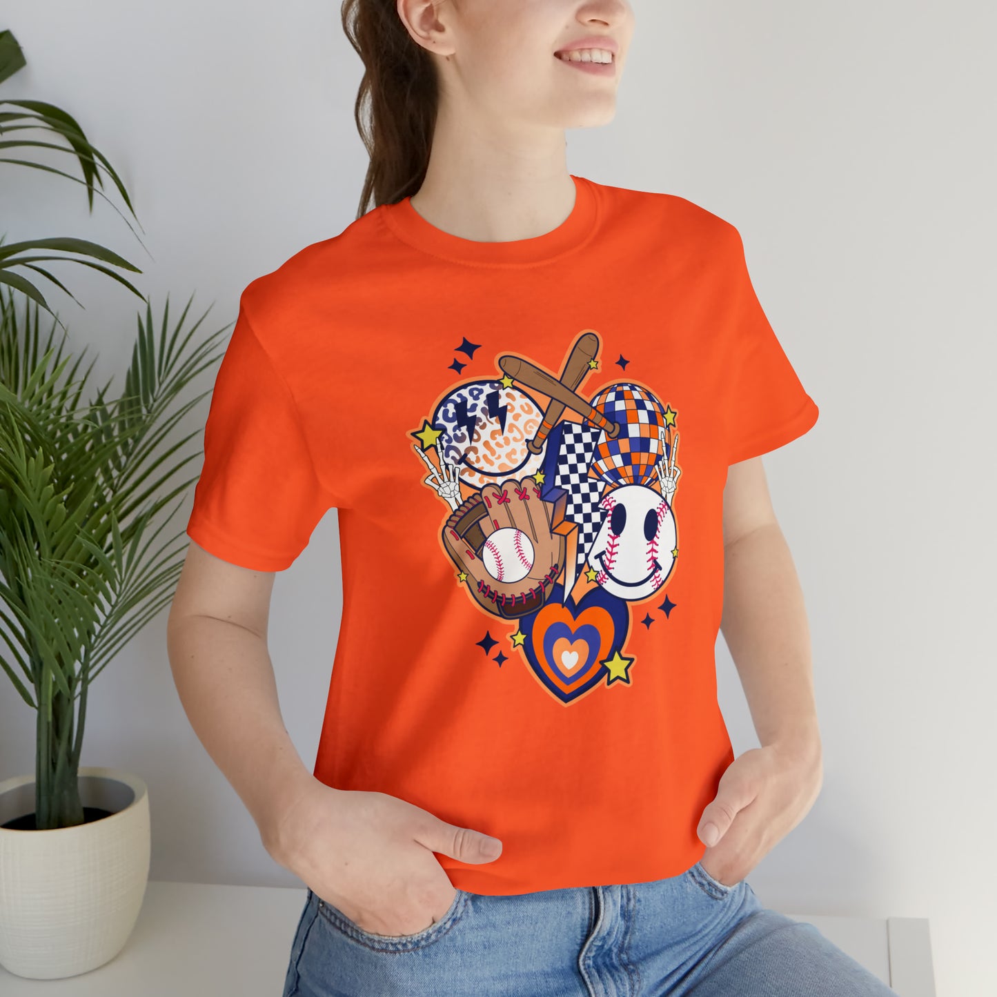 Orange and Navy Retro Baseball