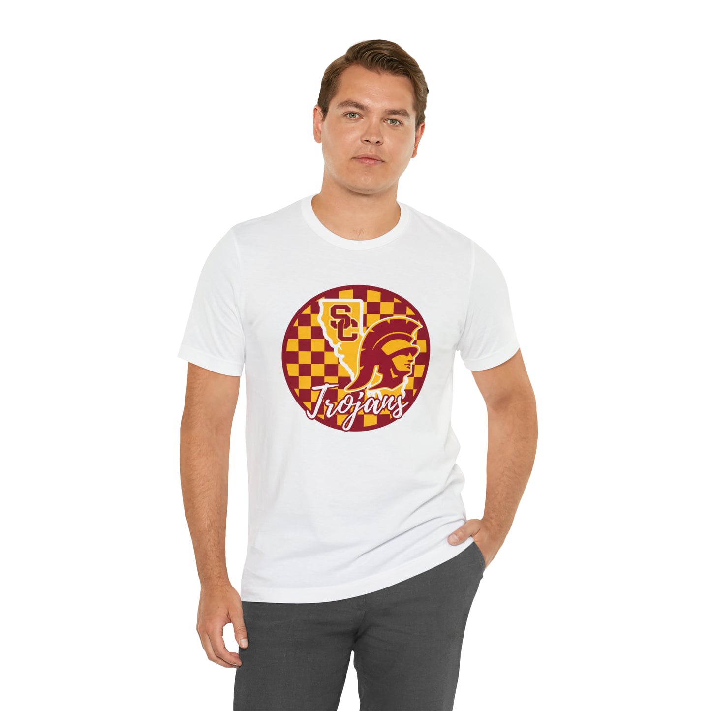 USC Trojans Checkered Circle