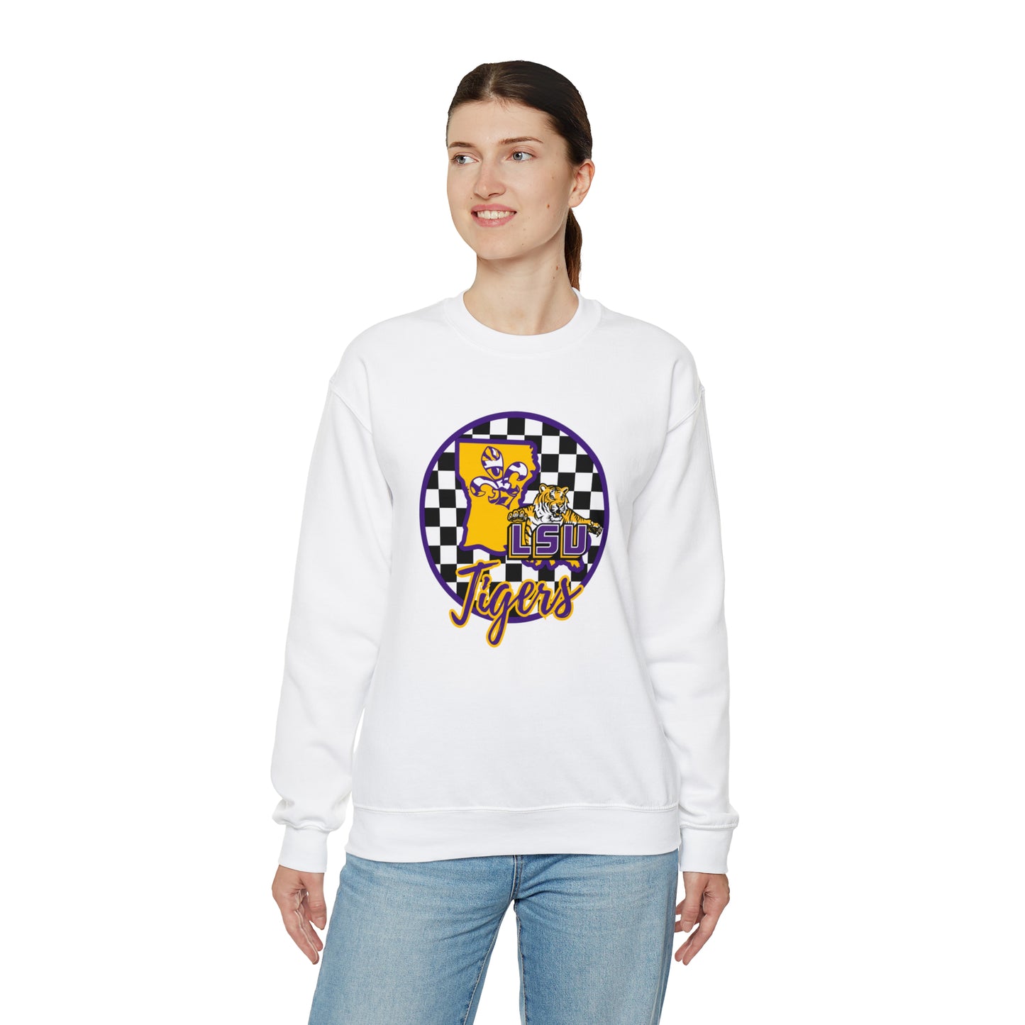 LSU Tigers Checkered Sweatshirt