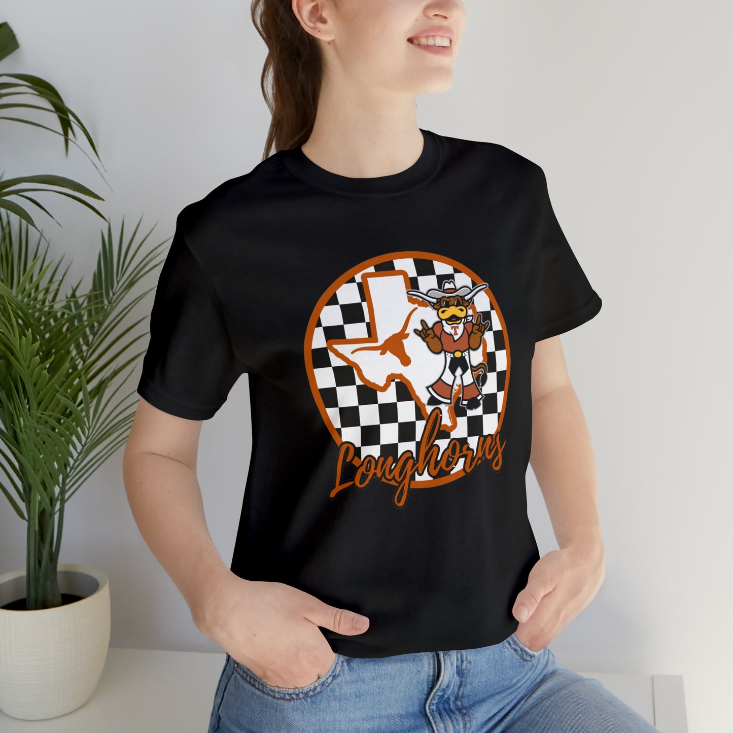 Texas Longhorns Checkered Circle