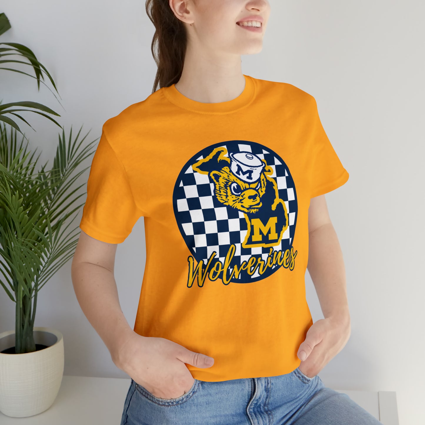 Michigan Wolverines Checkered Circle