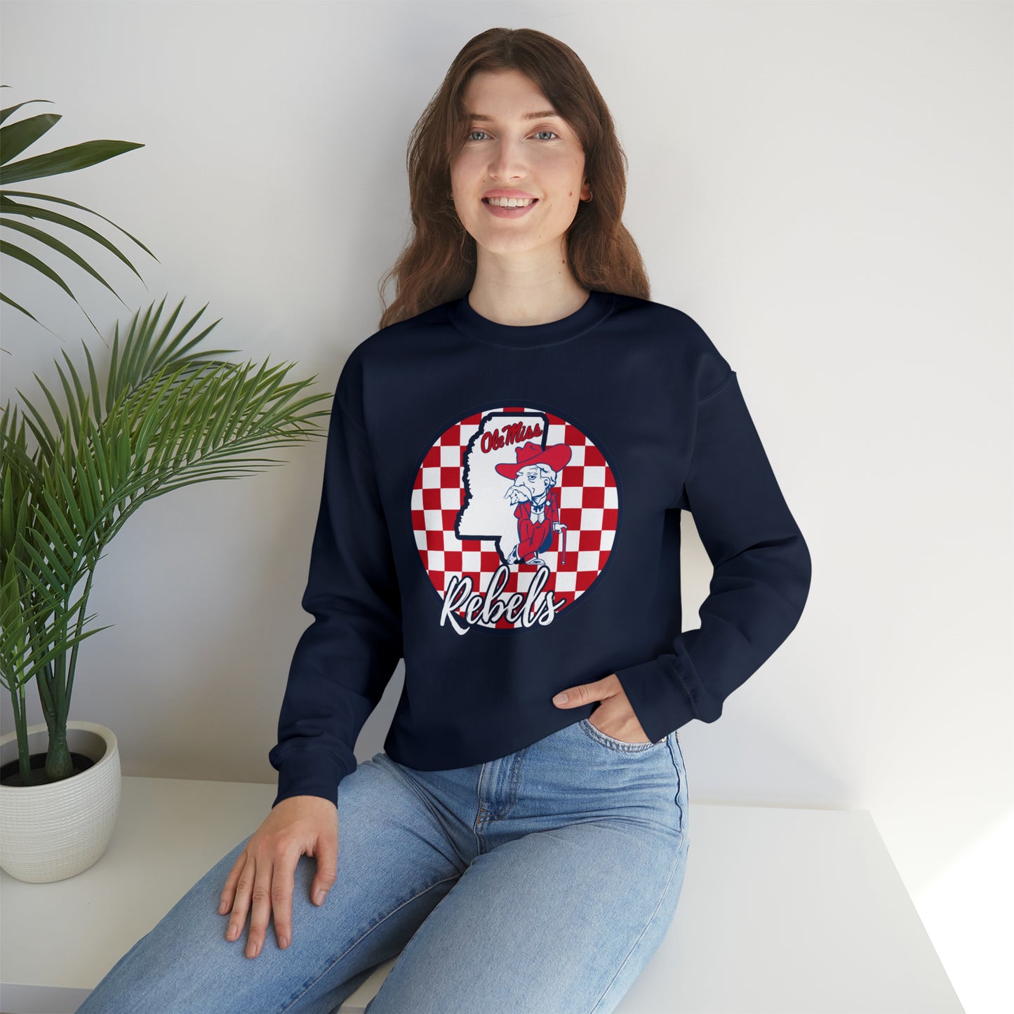 Ole Miss Rebels Checkered Sweatshirt