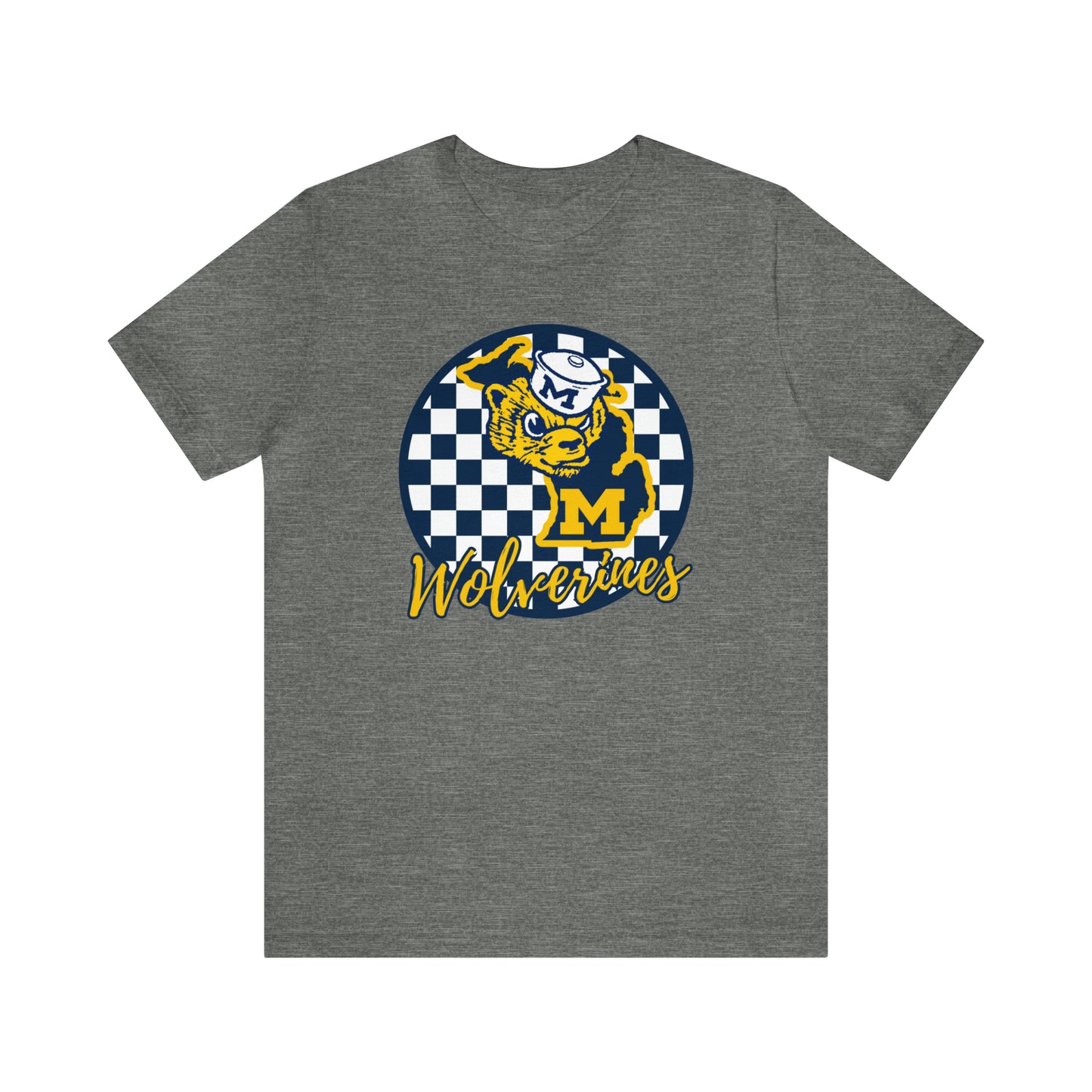 Michigan Wolverines Checkered Circle