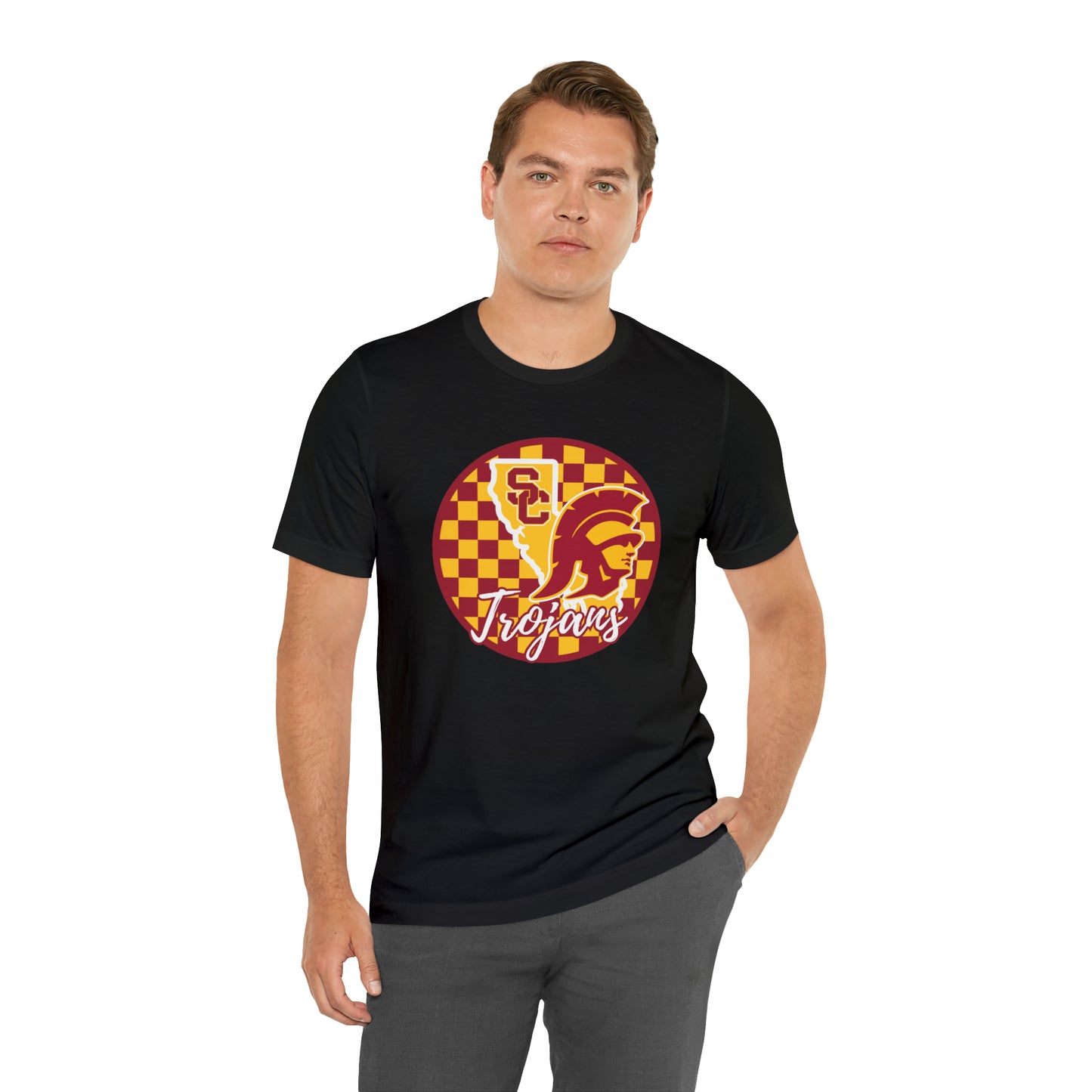 USC Trojans Checkered Circle