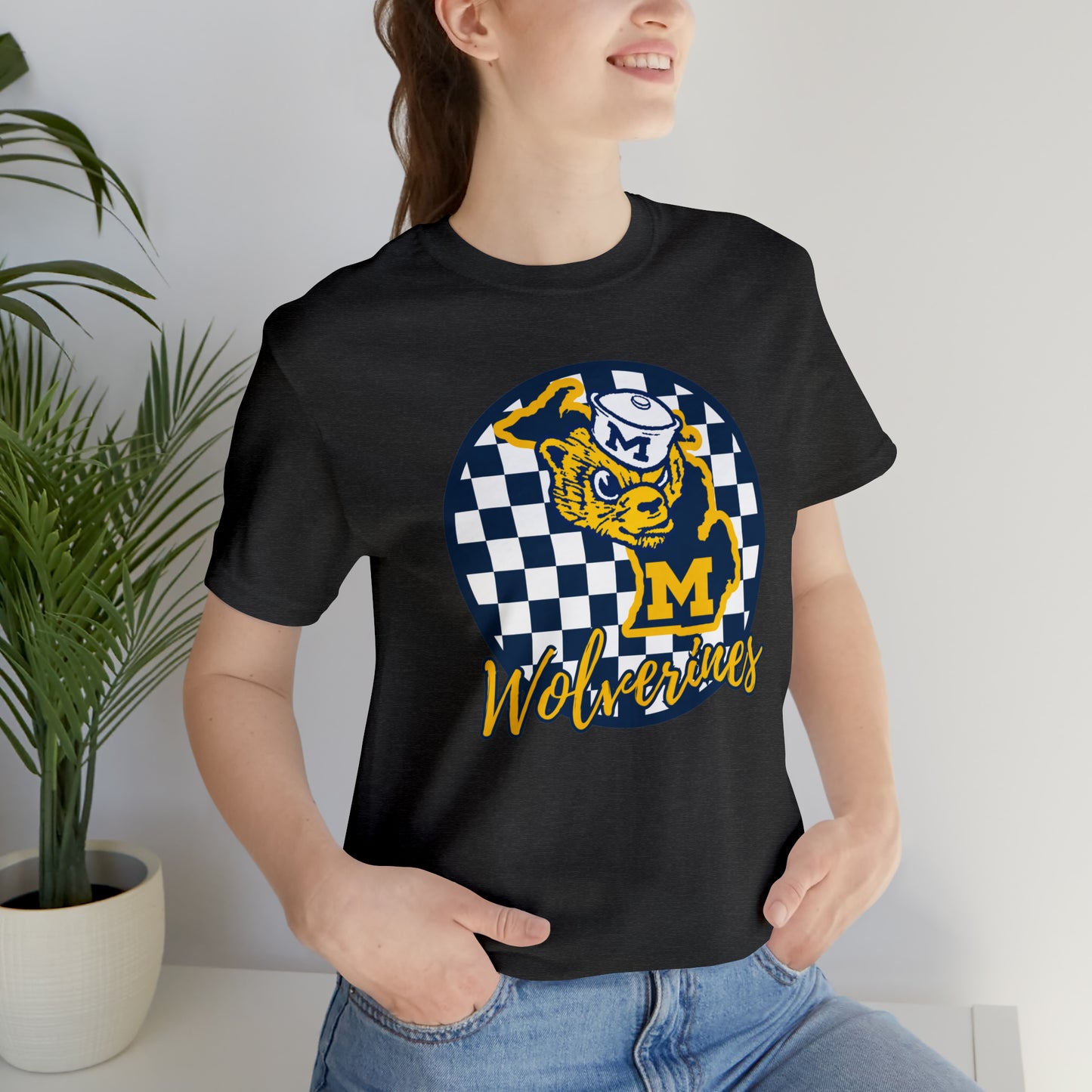 Michigan Wolverines Checkered Circle