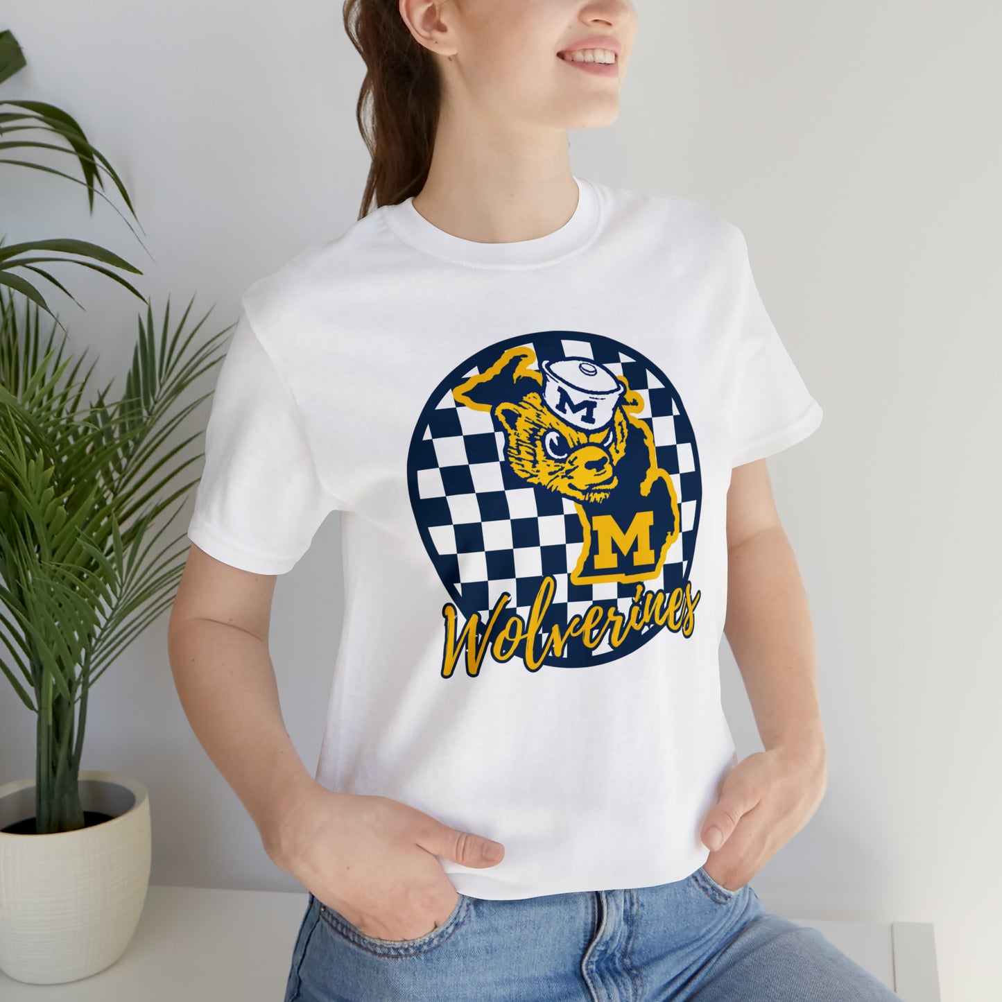 Michigan Wolverines Checkered Circle