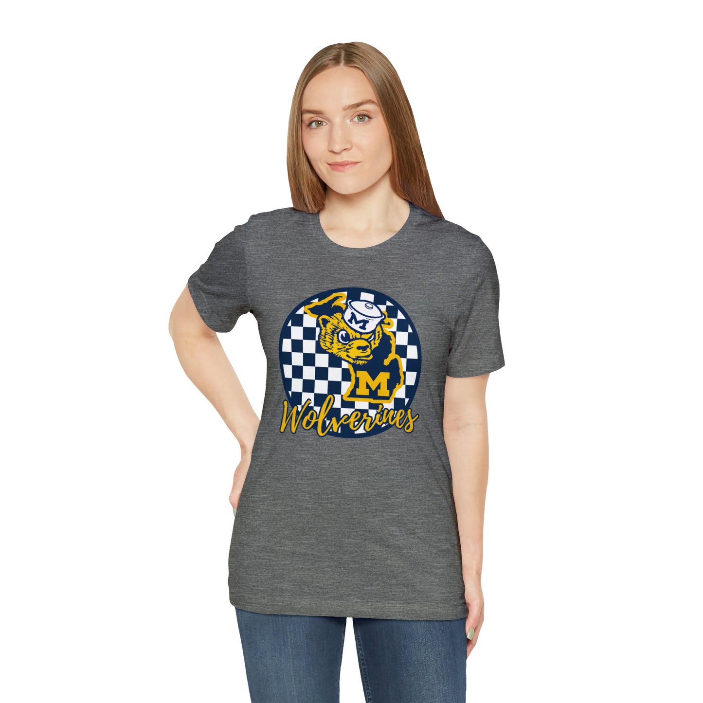 Michigan Wolverines Checkered Circle