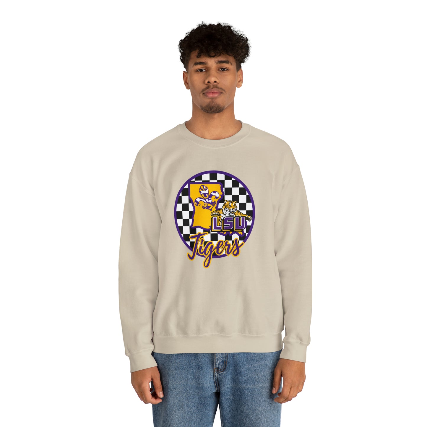 LSU Tigers Checkered Sweatshirt