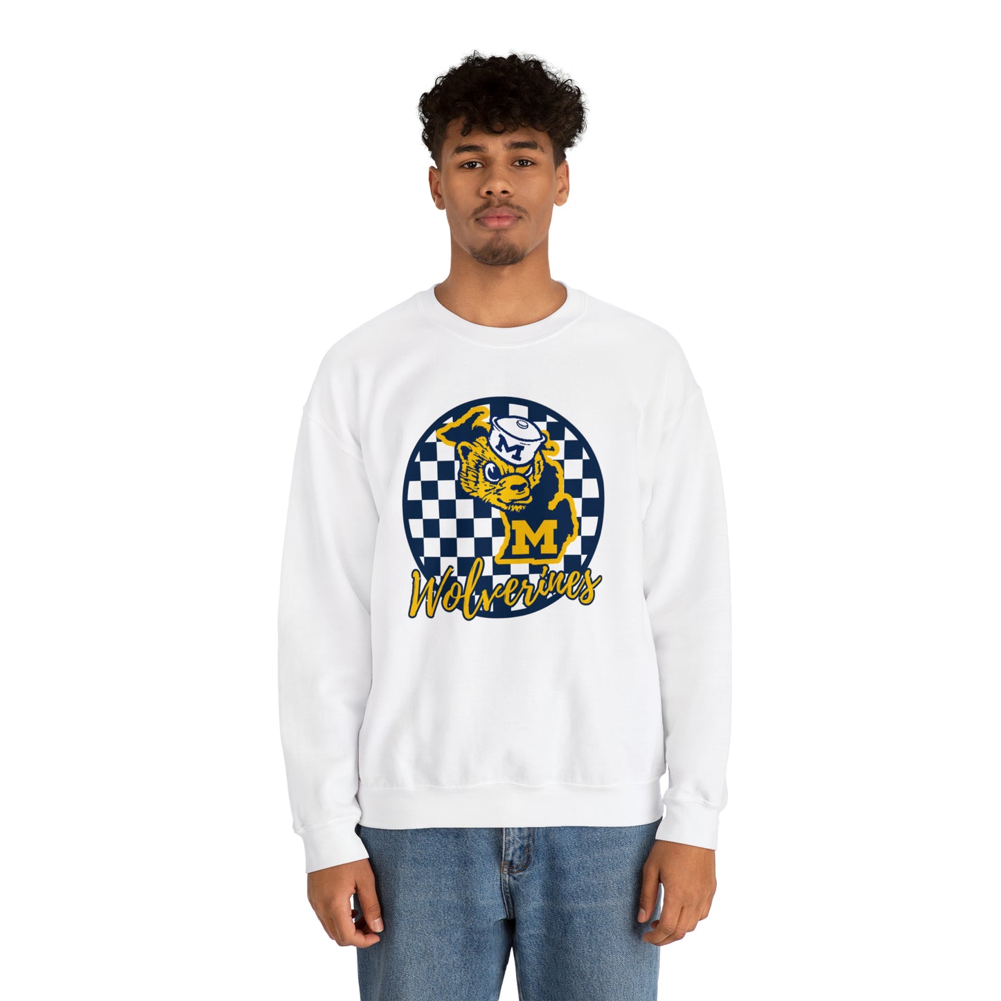 Michigan Wolverines Checkered Sweatshirt