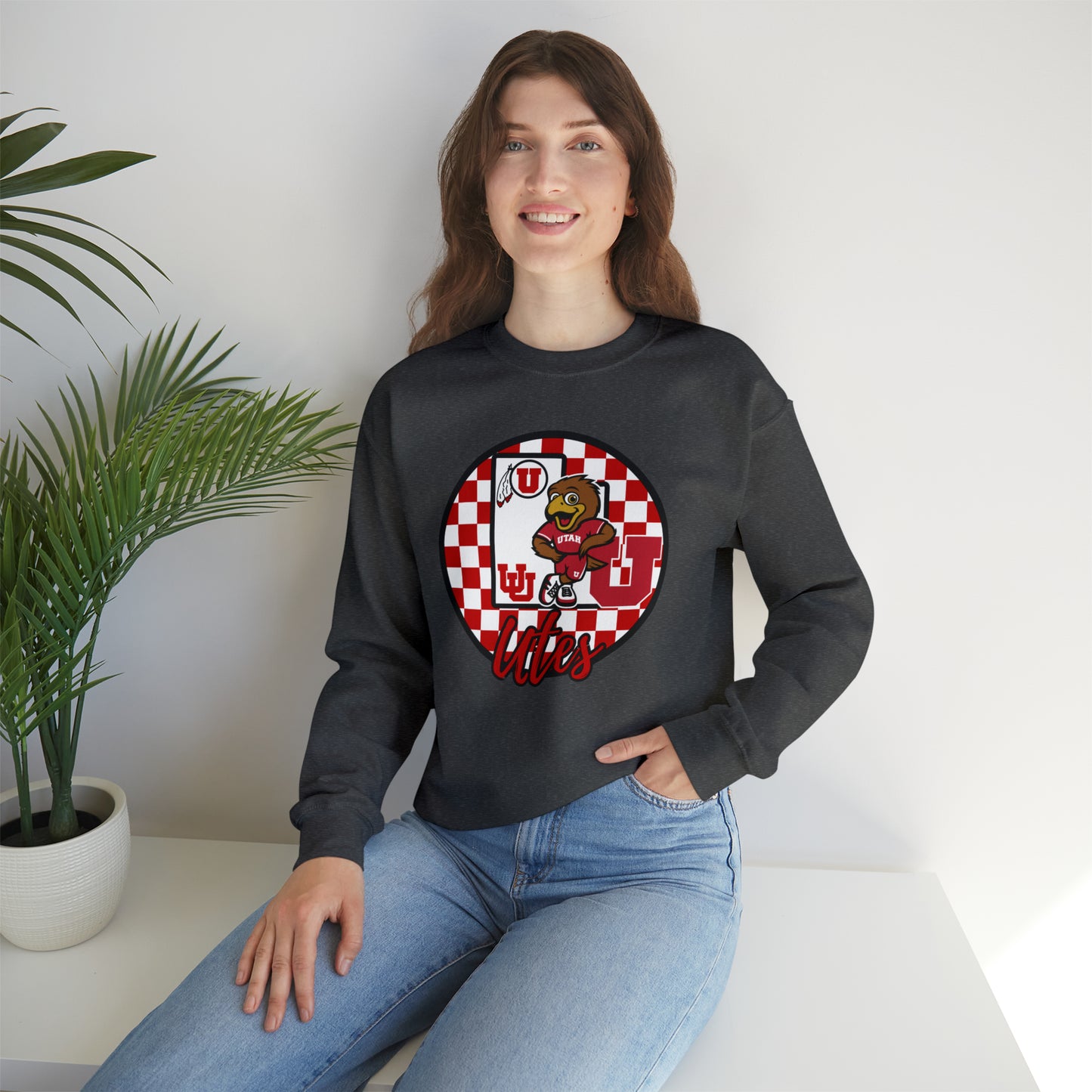 Utah Utes Checkered Sweatshirt