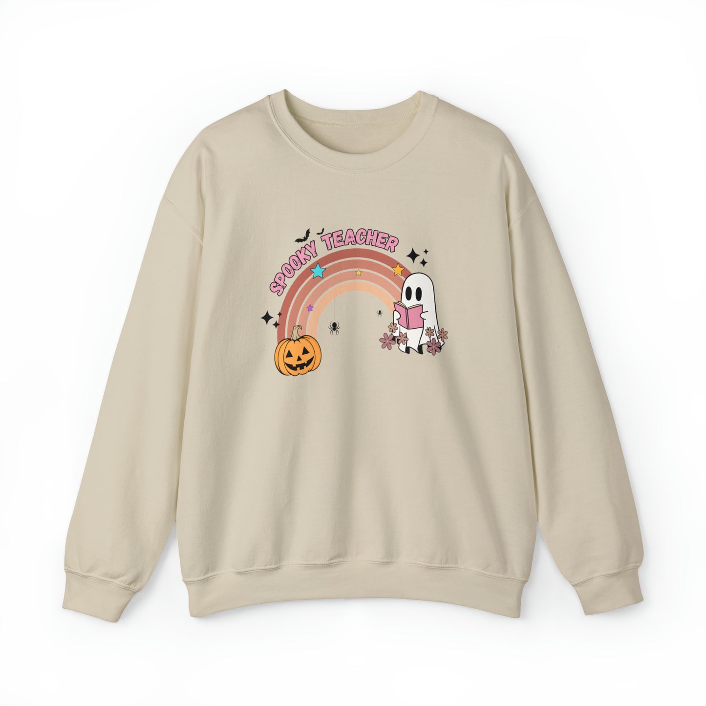 Spooky Teacher Halloween Rainbow Sweatshirt