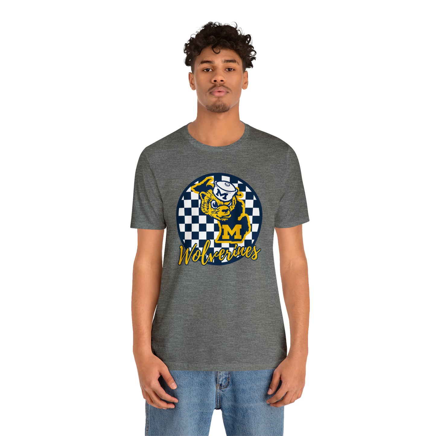 Michigan Wolverines Checkered Circle