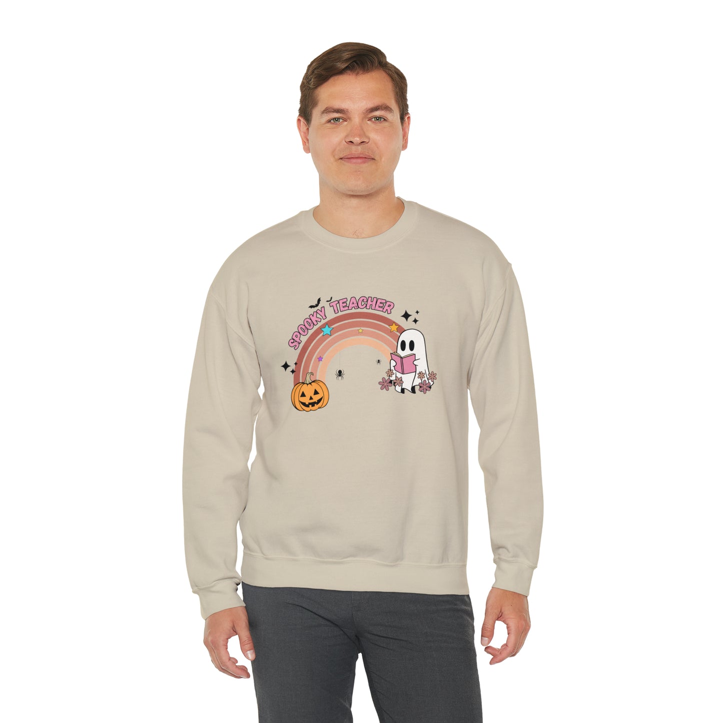 Spooky Teacher Halloween Rainbow Sweatshirt