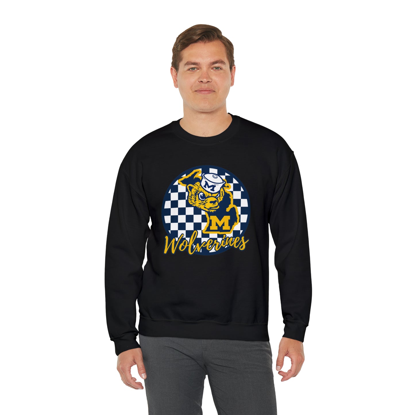 Michigan Wolverines Checkered Sweatshirt