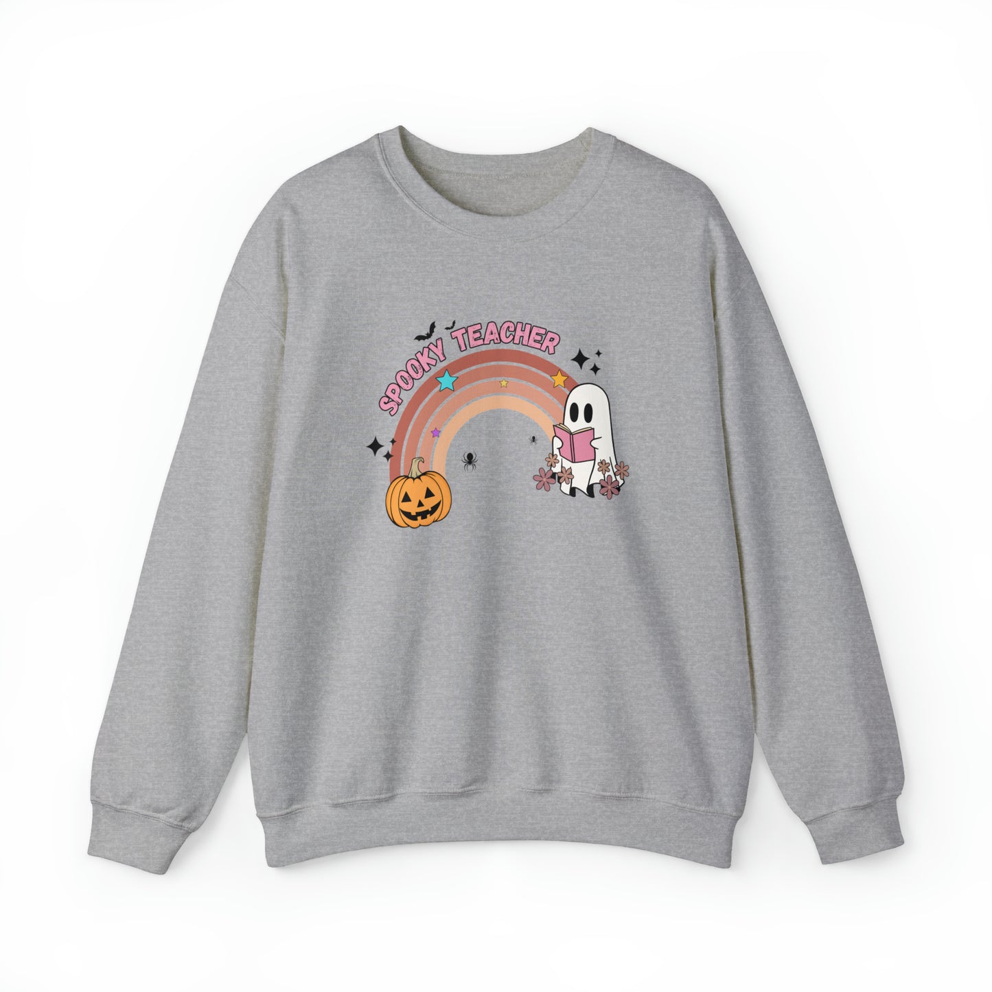 Spooky Teacher Halloween Rainbow Sweatshirt