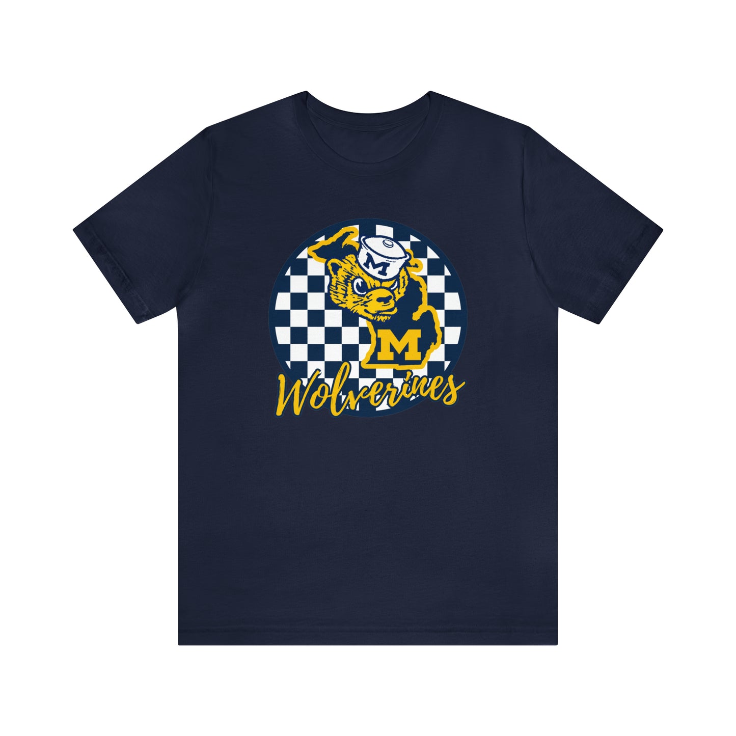 Michigan Wolverines Checkered Circle