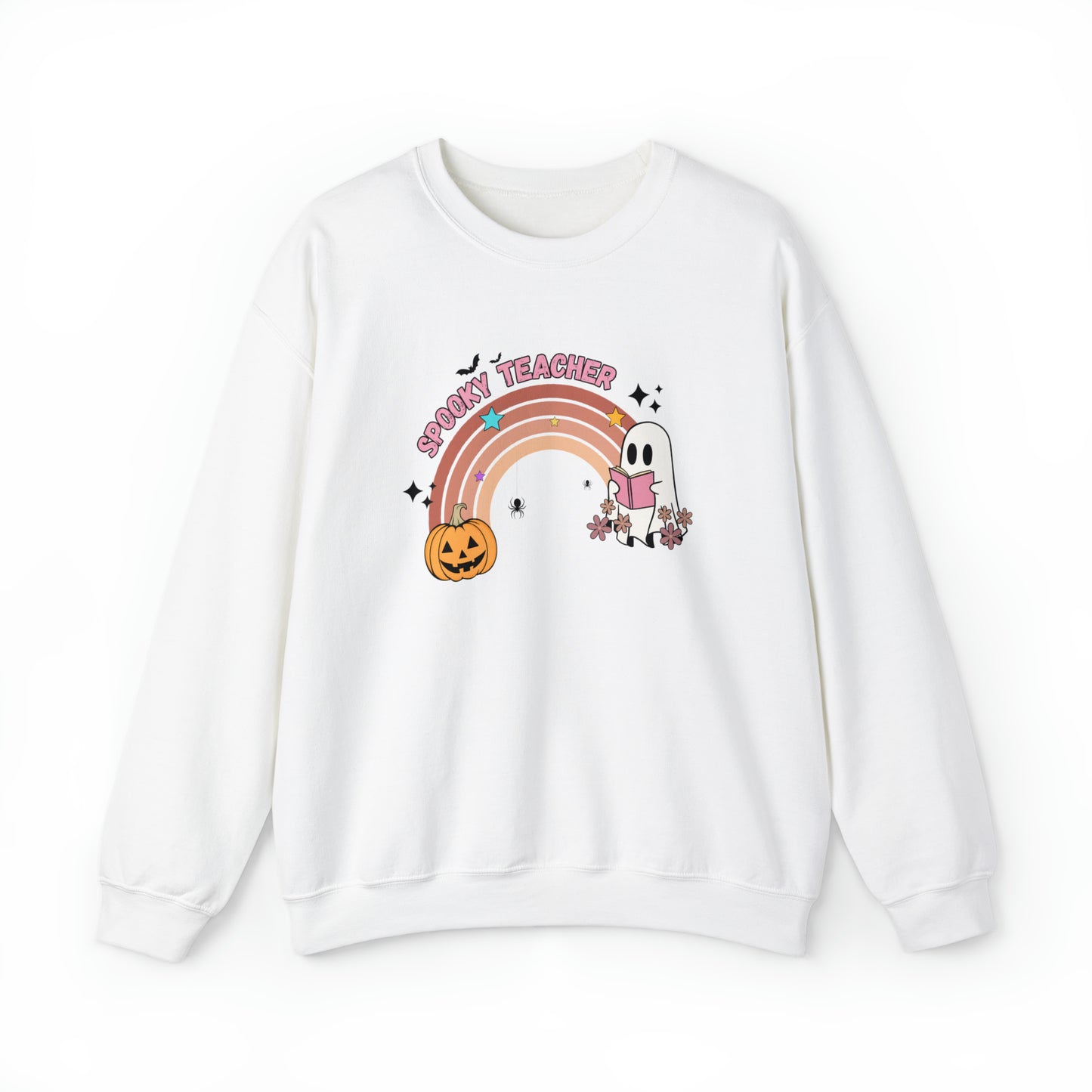 Spooky Teacher Halloween Rainbow Sweatshirt