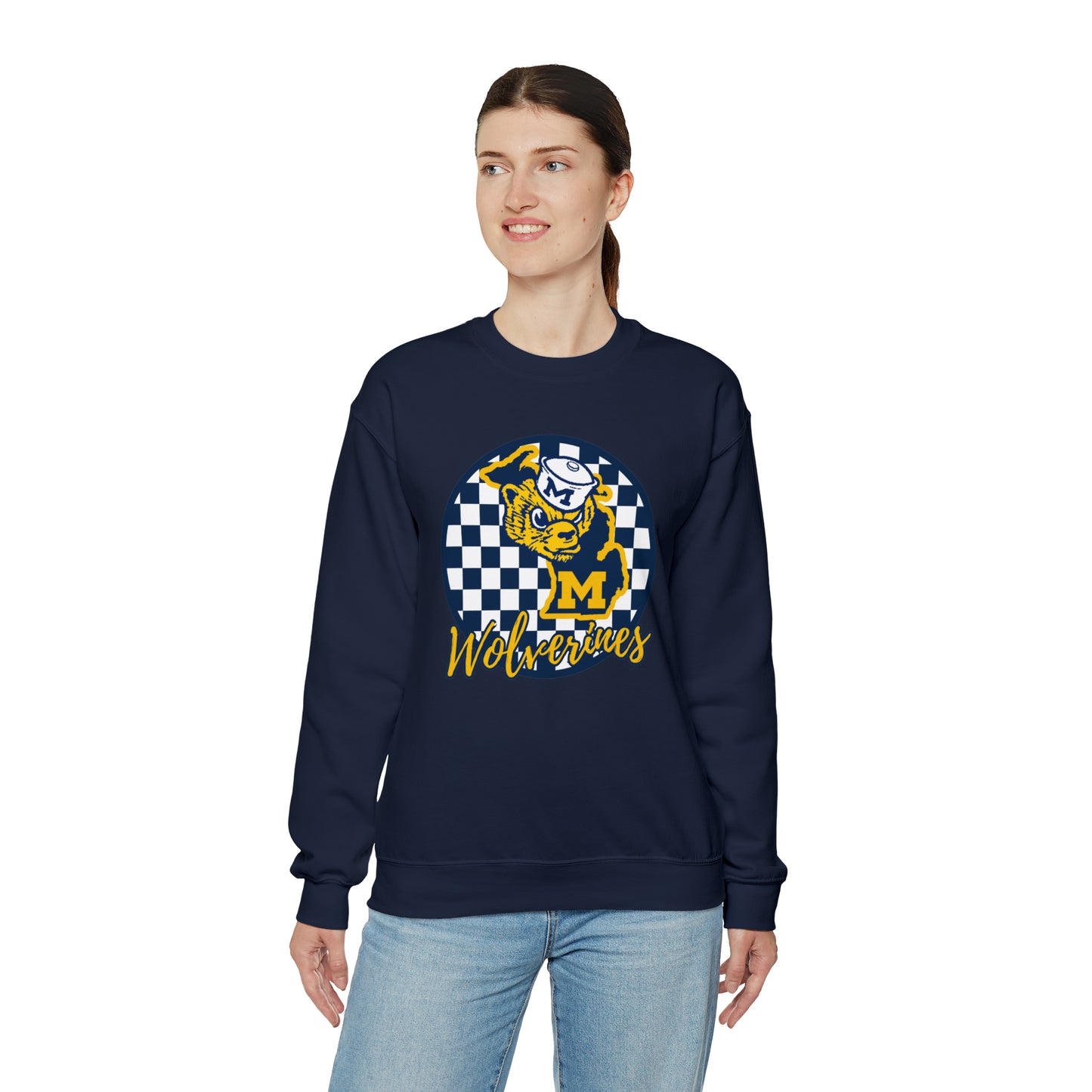 Michigan Wolverines Checkered Sweatshirt