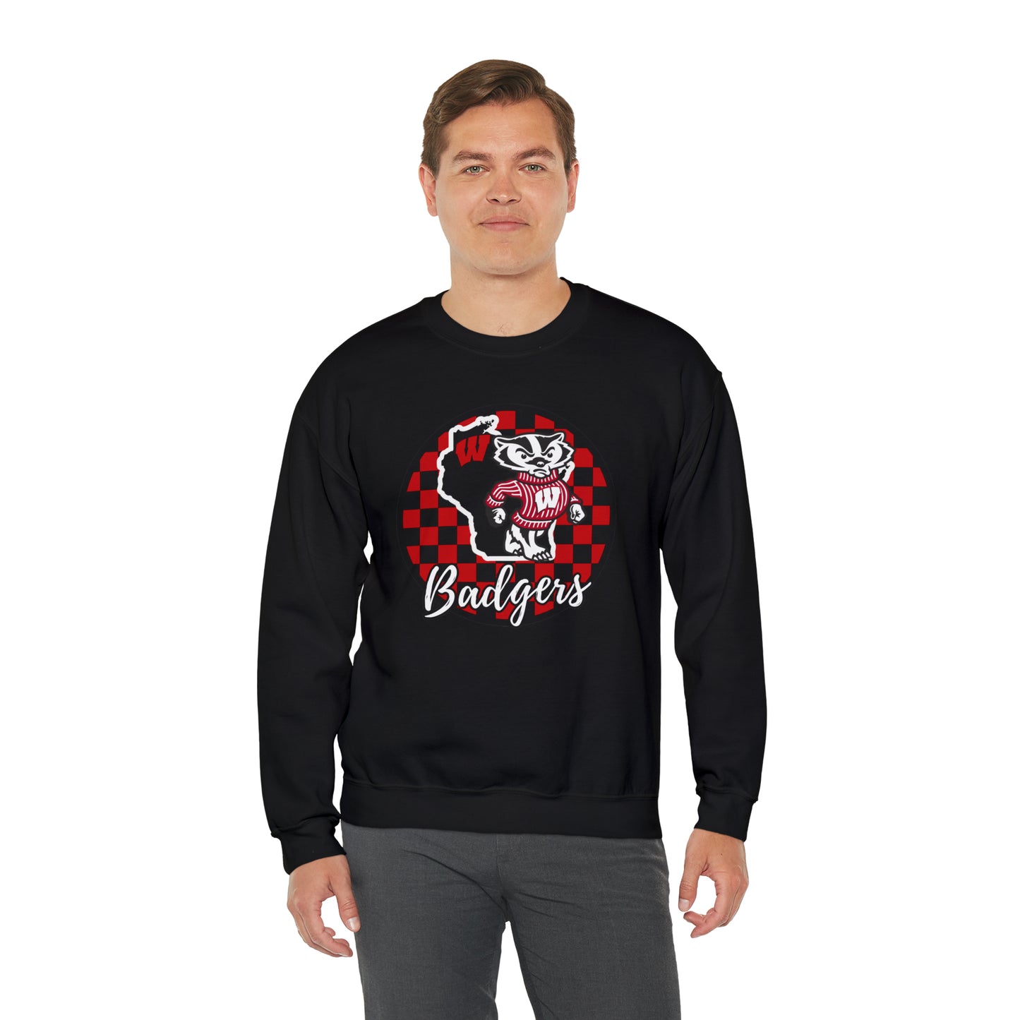 Wisconsin Badgers Checkered Sweatshirt