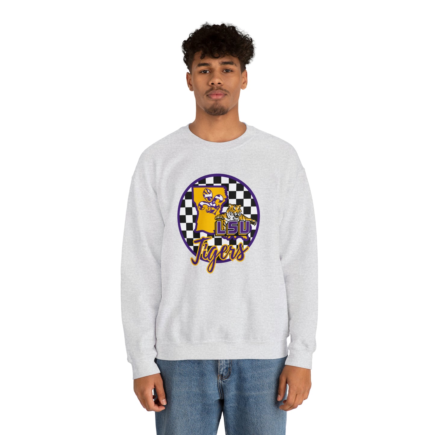 LSU Tigers Checkered Sweatshirt