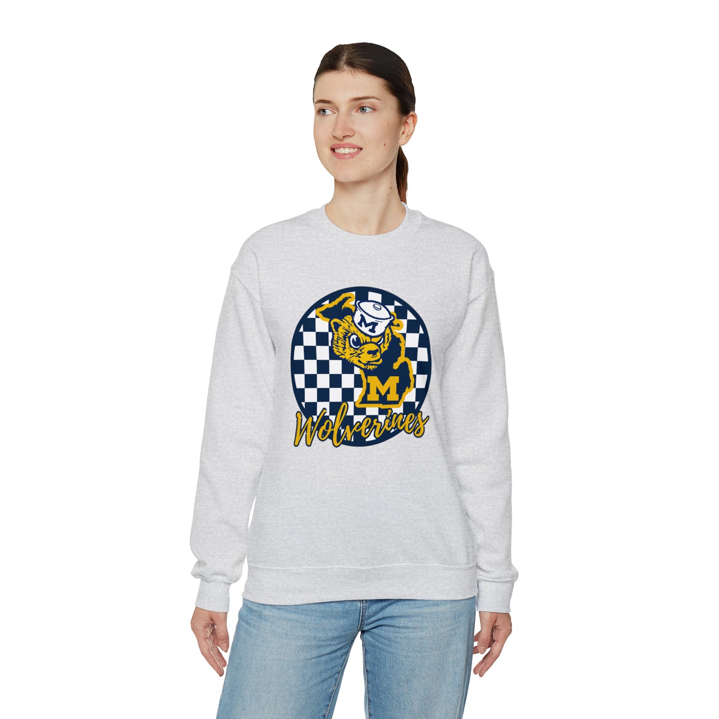 Michigan Wolverines Checkered Sweatshirt