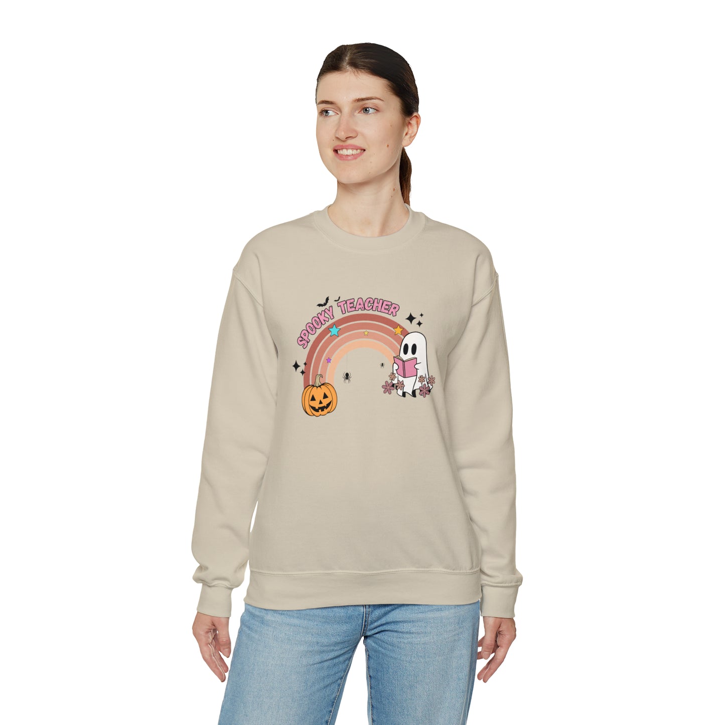 Spooky Teacher Halloween Rainbow Sweatshirt