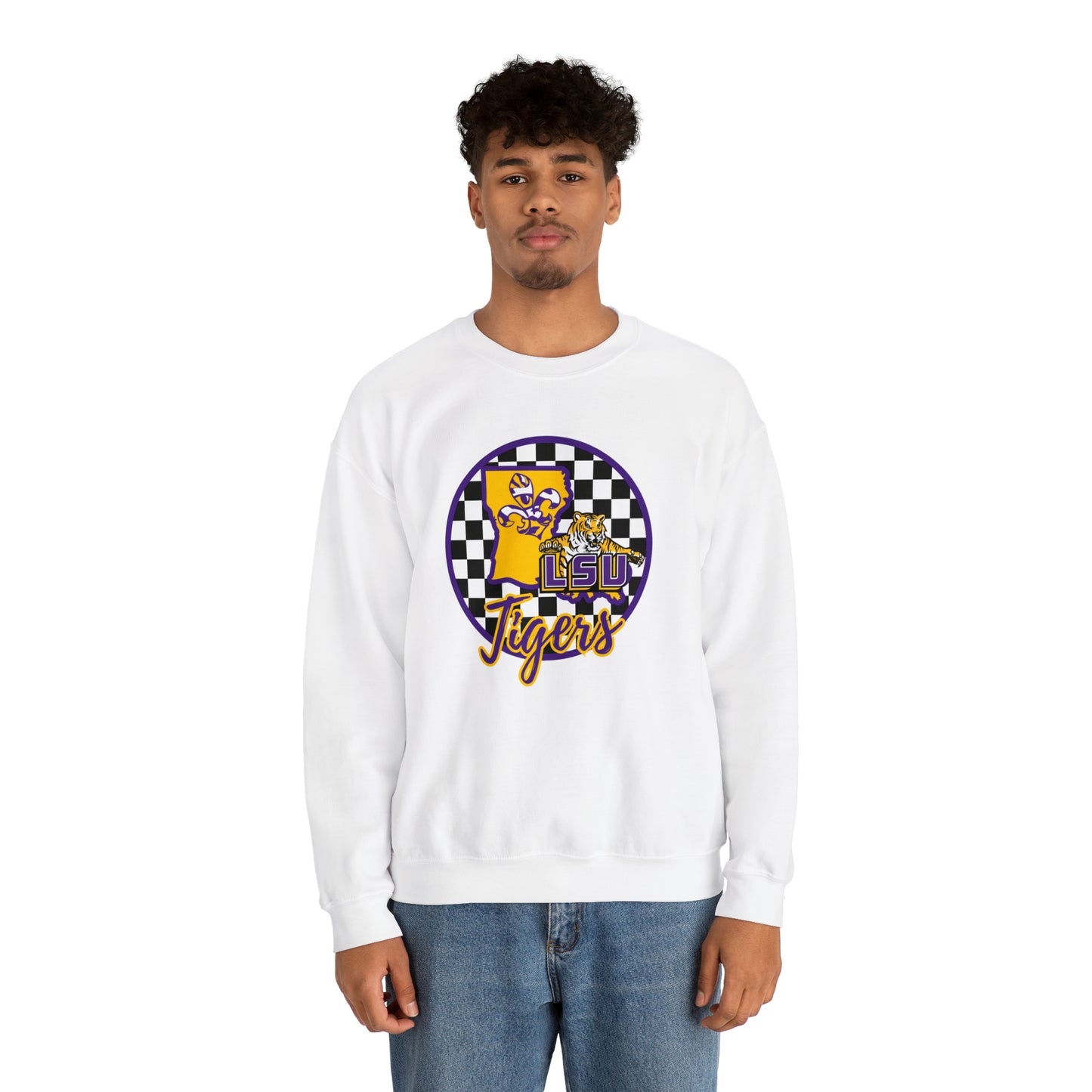 LSU Tigers Checkered Sweatshirt