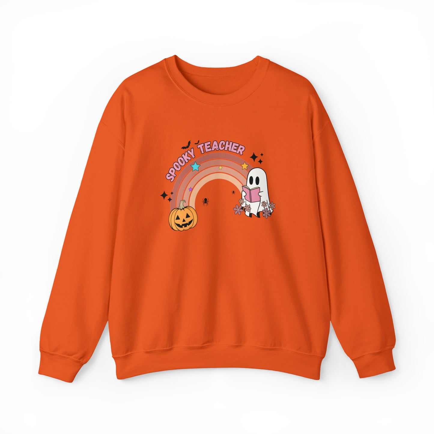 Spooky Teacher Halloween Rainbow Sweatshirt