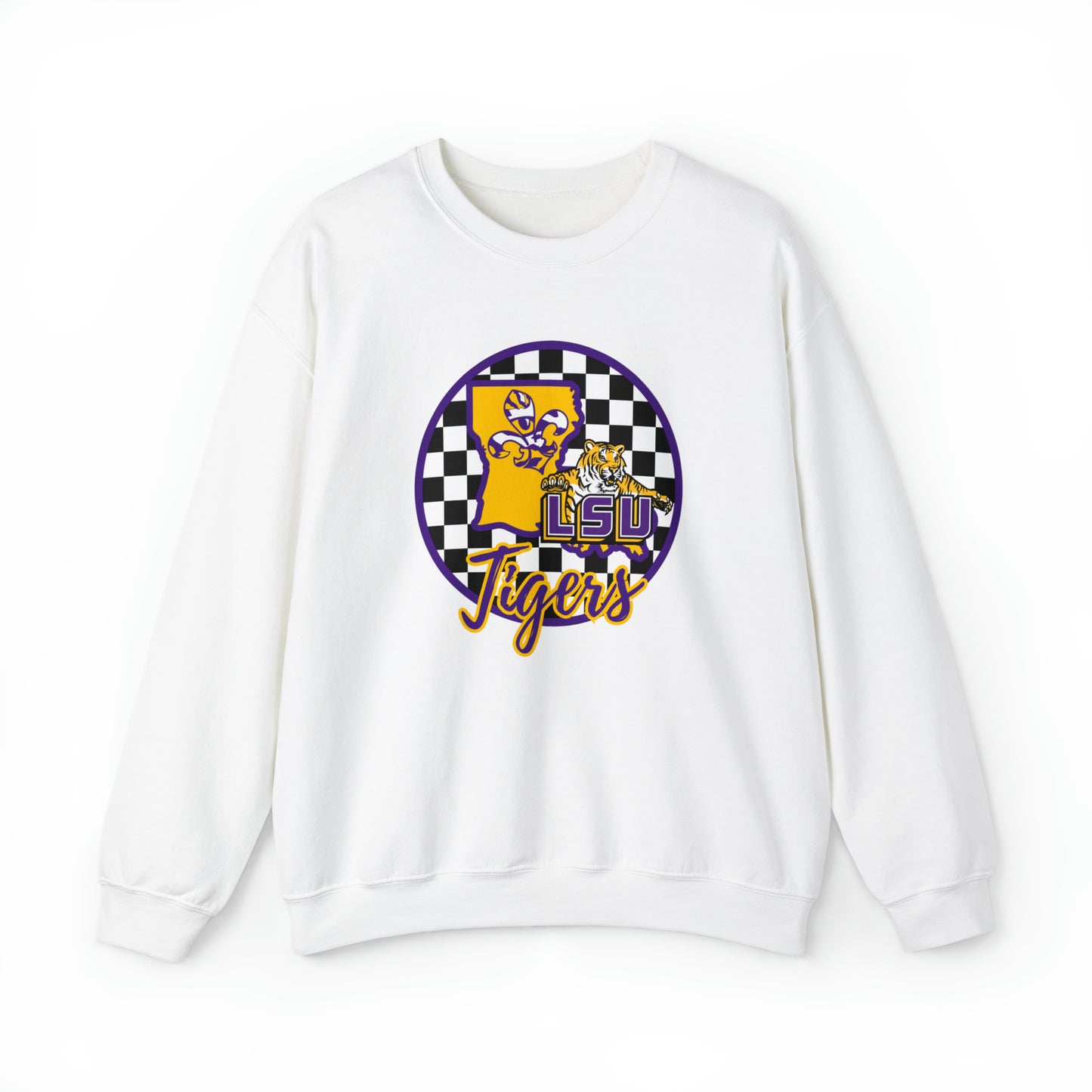 LSU Tigers Checkered Sweatshirt