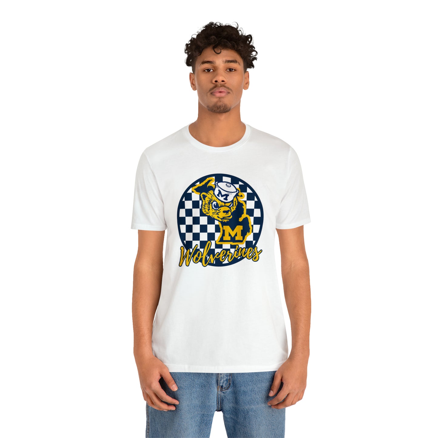 Michigan Wolverines Checkered Circle