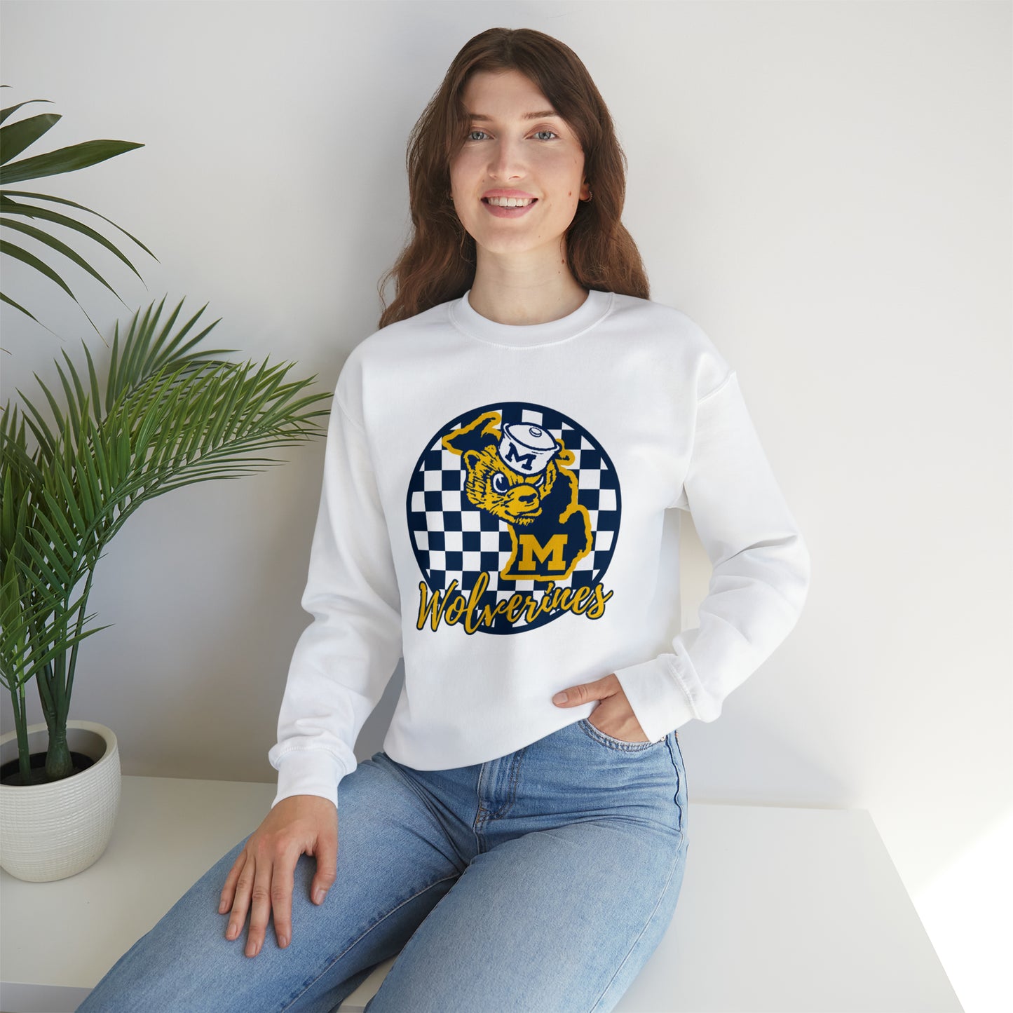 Michigan Wolverines Checkered Sweatshirt